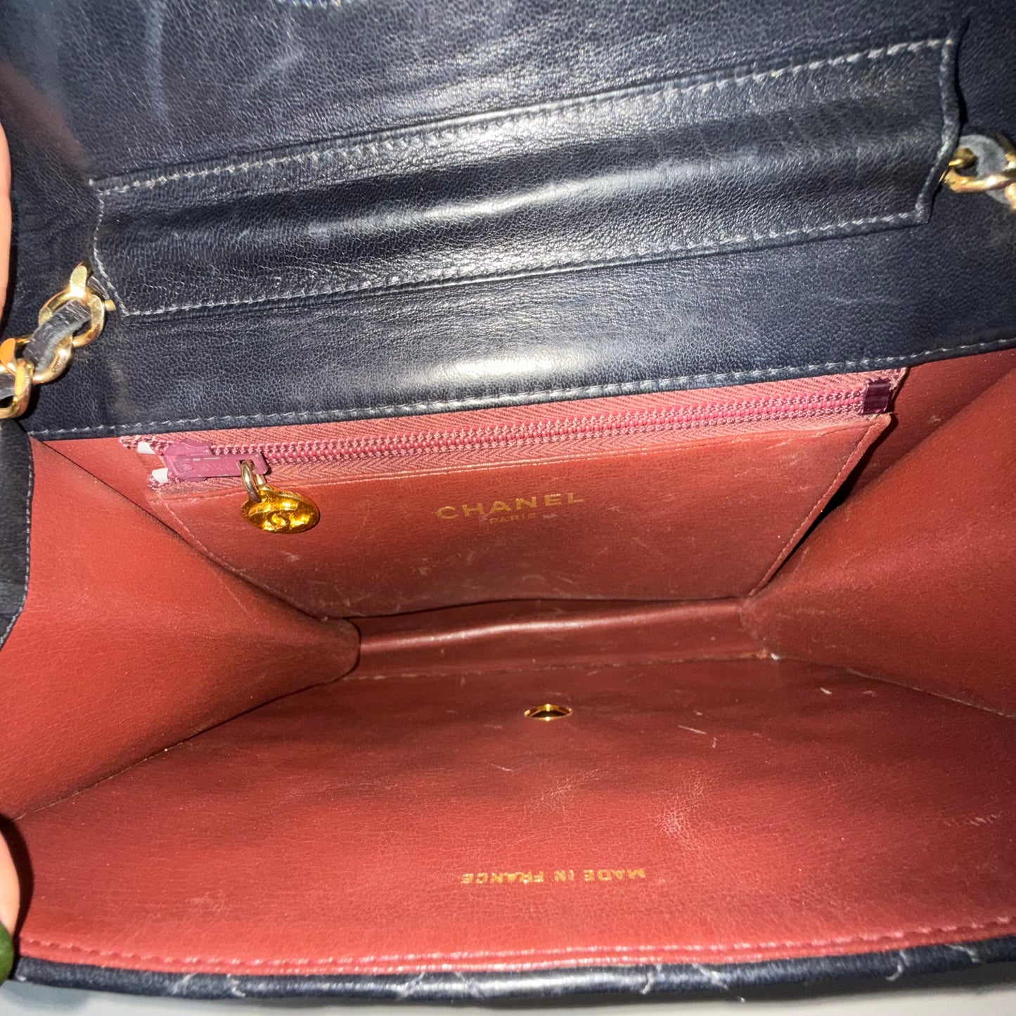 Chanel Black Lambskin Matelasse Square Vintage Flap 24K GPHW