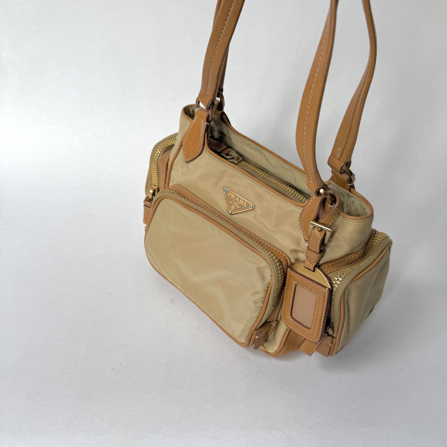 Prada Beige Multipocket Shoulder Tote Bag