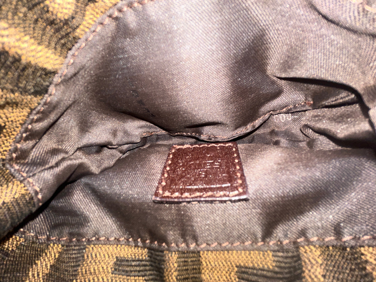 Fendi Brown Zucca Monogram Mini Croissant Bag