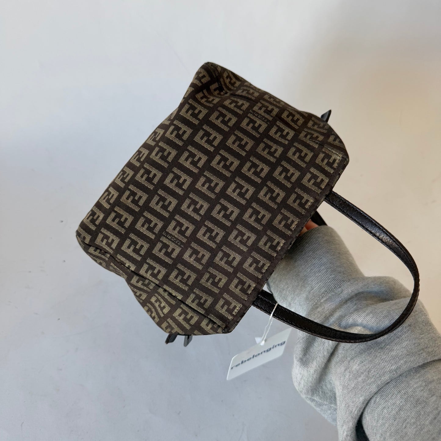 Fendi Brown Nylon Zucchino Top Handle