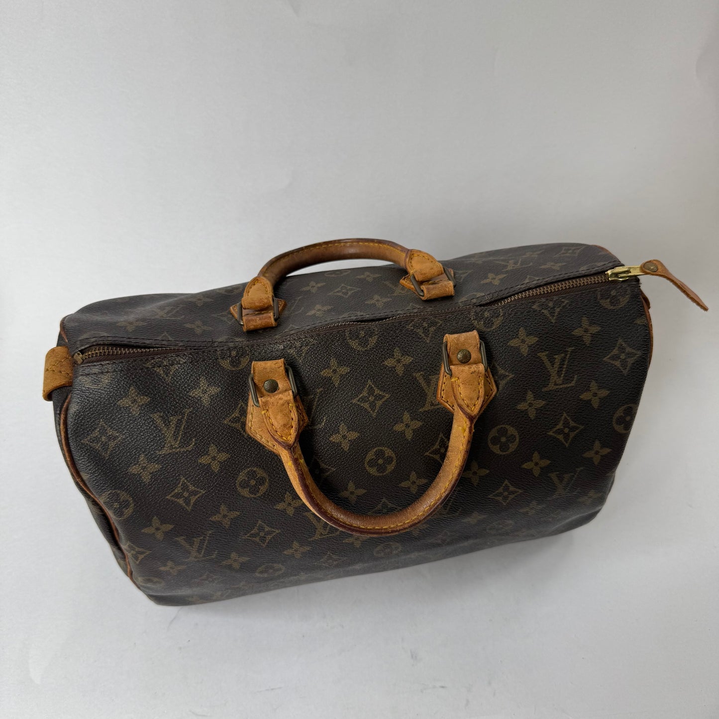 Louis Vuitton Brown Monogram Speedy 35 Boston Bag