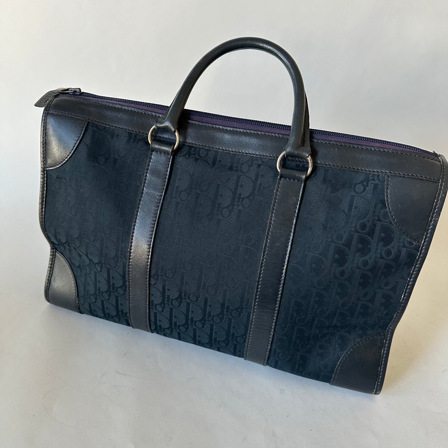 Christian Dior Vintage Trotter Navy Top Handle Bag