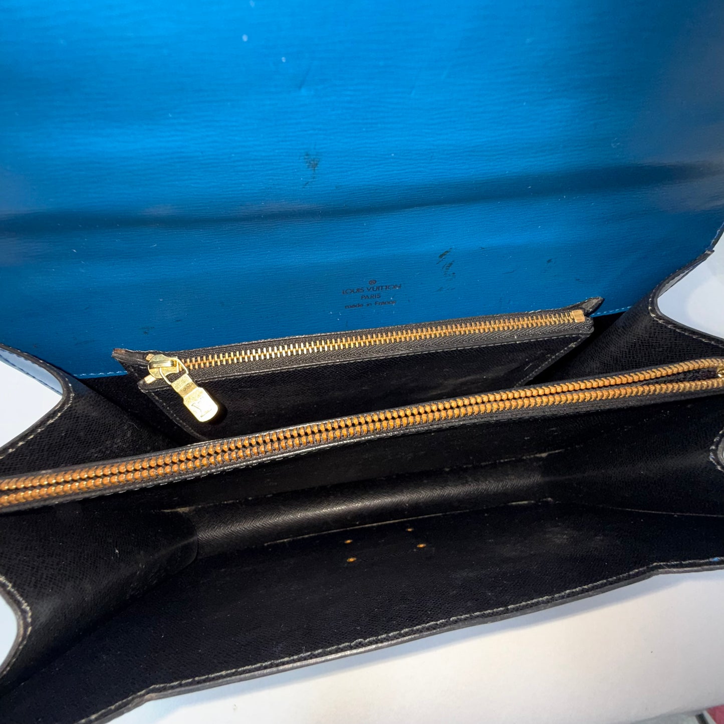 Louis Vuitton Blue Epi Leather Concorde Hand Bag