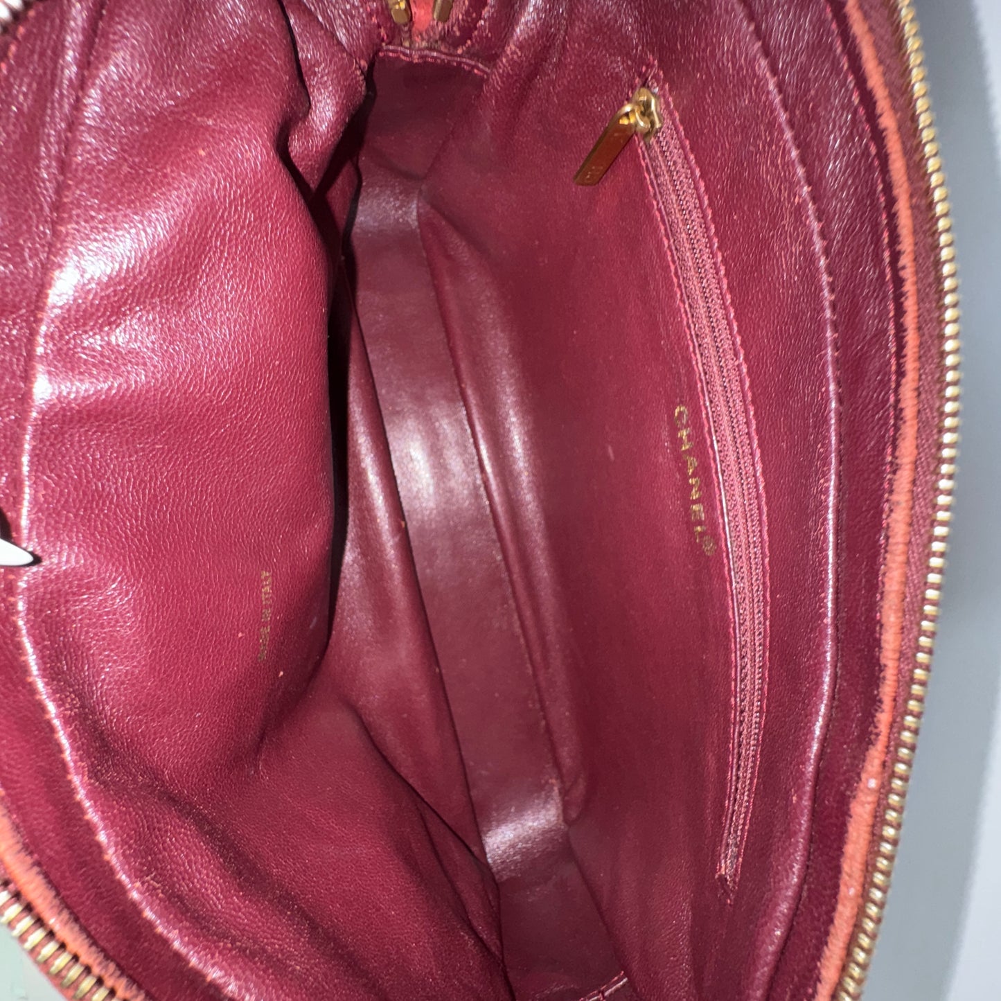 Chanel Red Suede Chocolate Bar Shoulder Bag