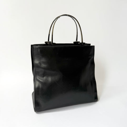 Gucci Black Lambskin Tom Ford Era Top Handle Tote Bag