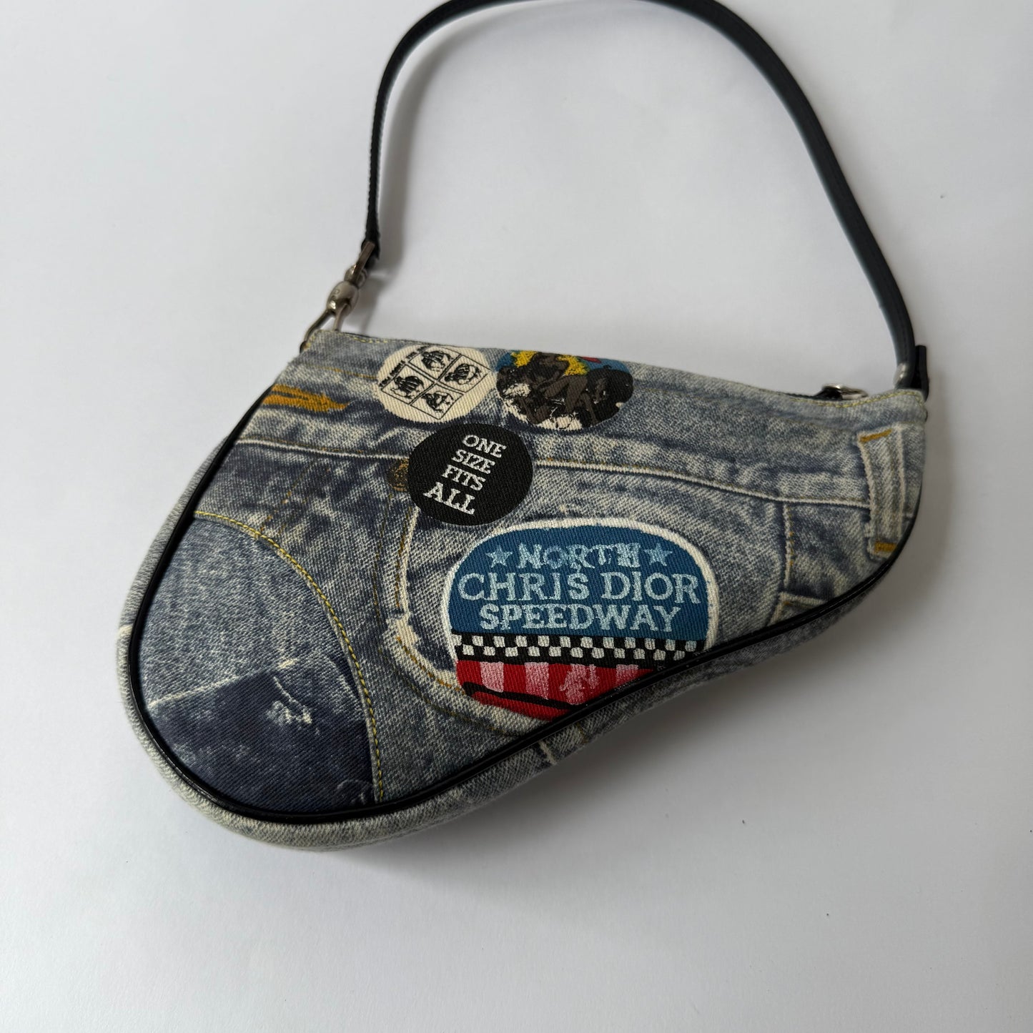 Christian Dior Ltd Edition ‘Miss Dior Speedway’ Denim Mini Saddle Pochette