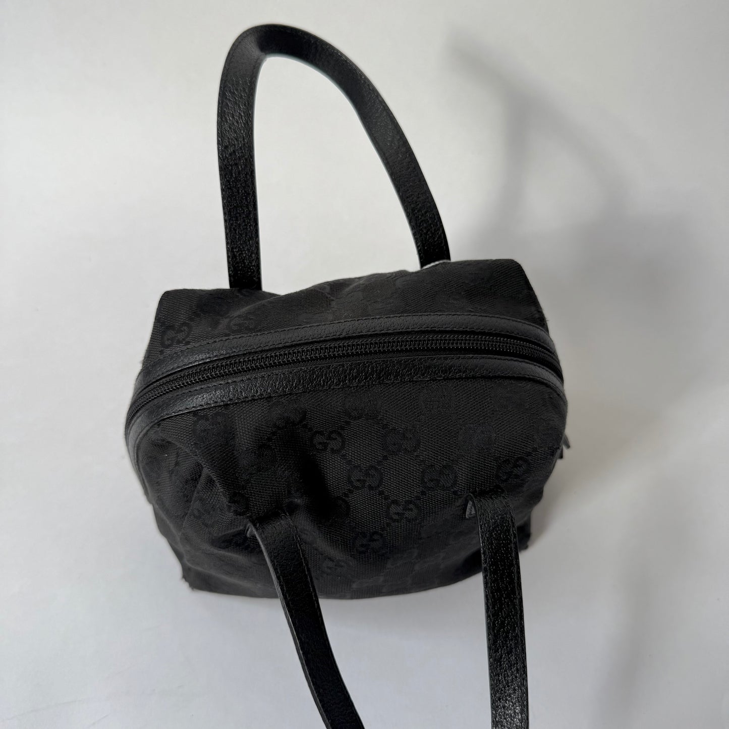 Gucci Black Monogram Top Handle Tote Bag