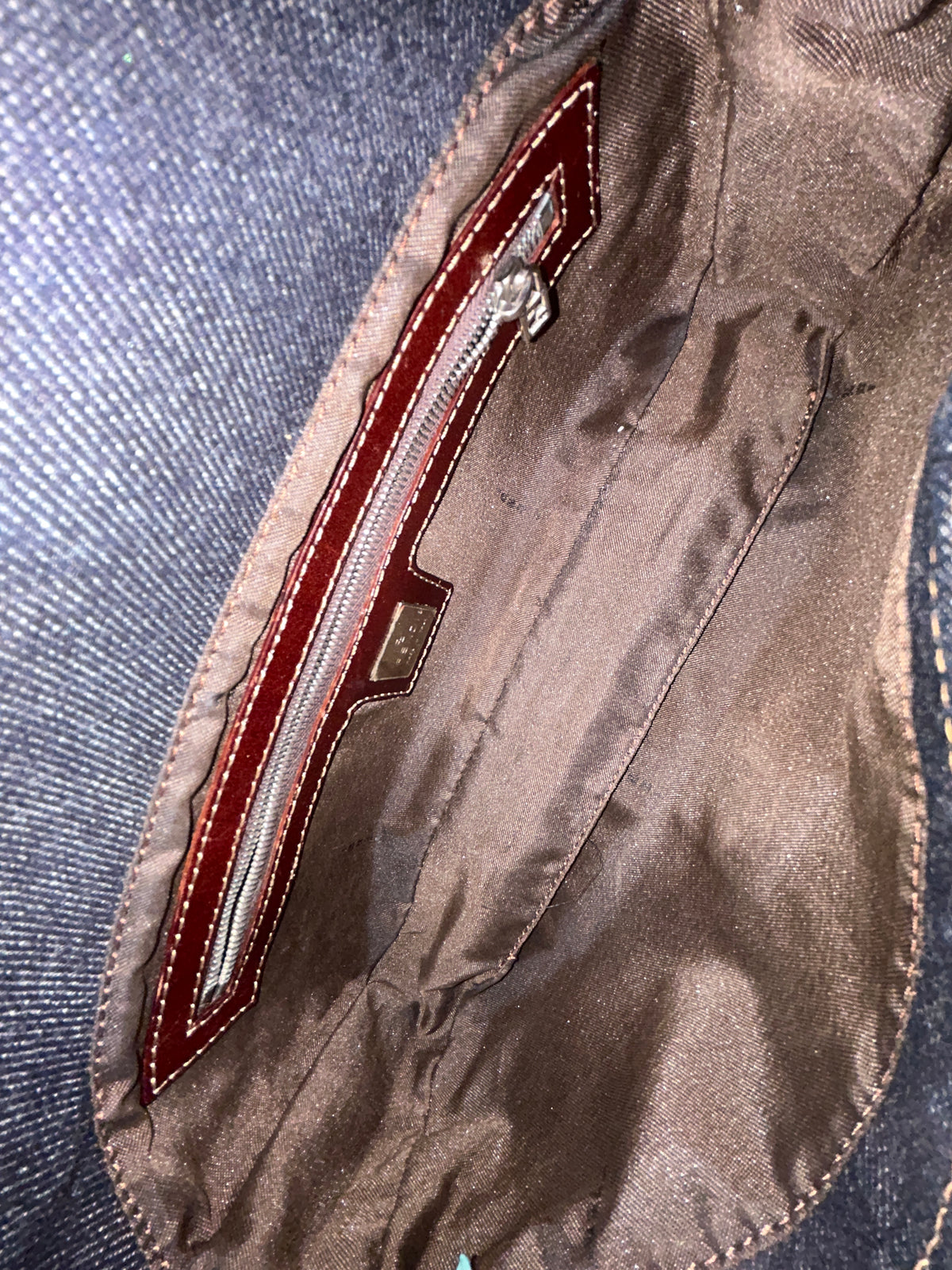 Fendi Denim Baguette Shoulder Bag SHW