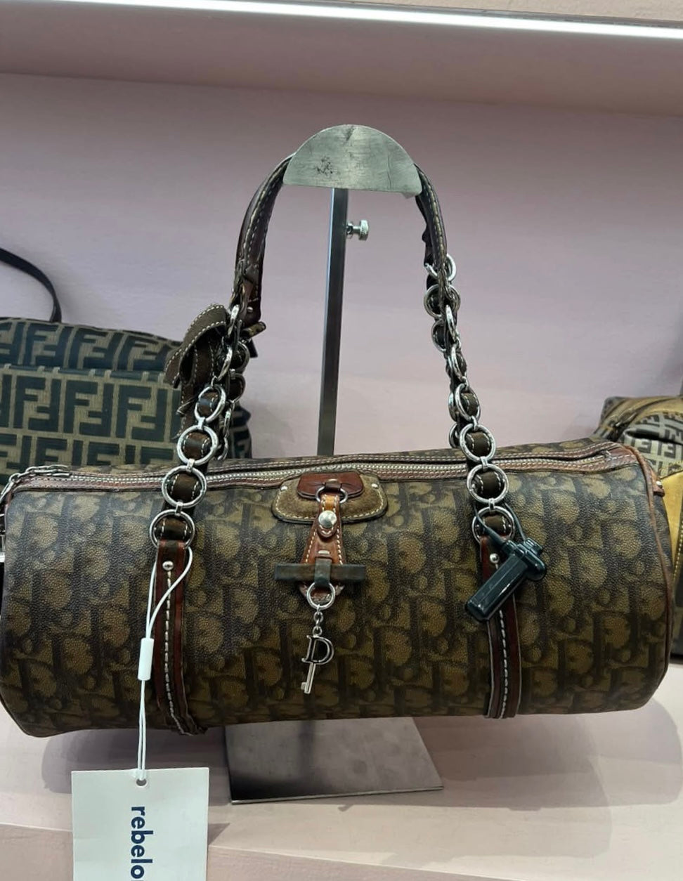Christian Dior Brown Coated Canvas Trotter Monogram Romantique Papillon