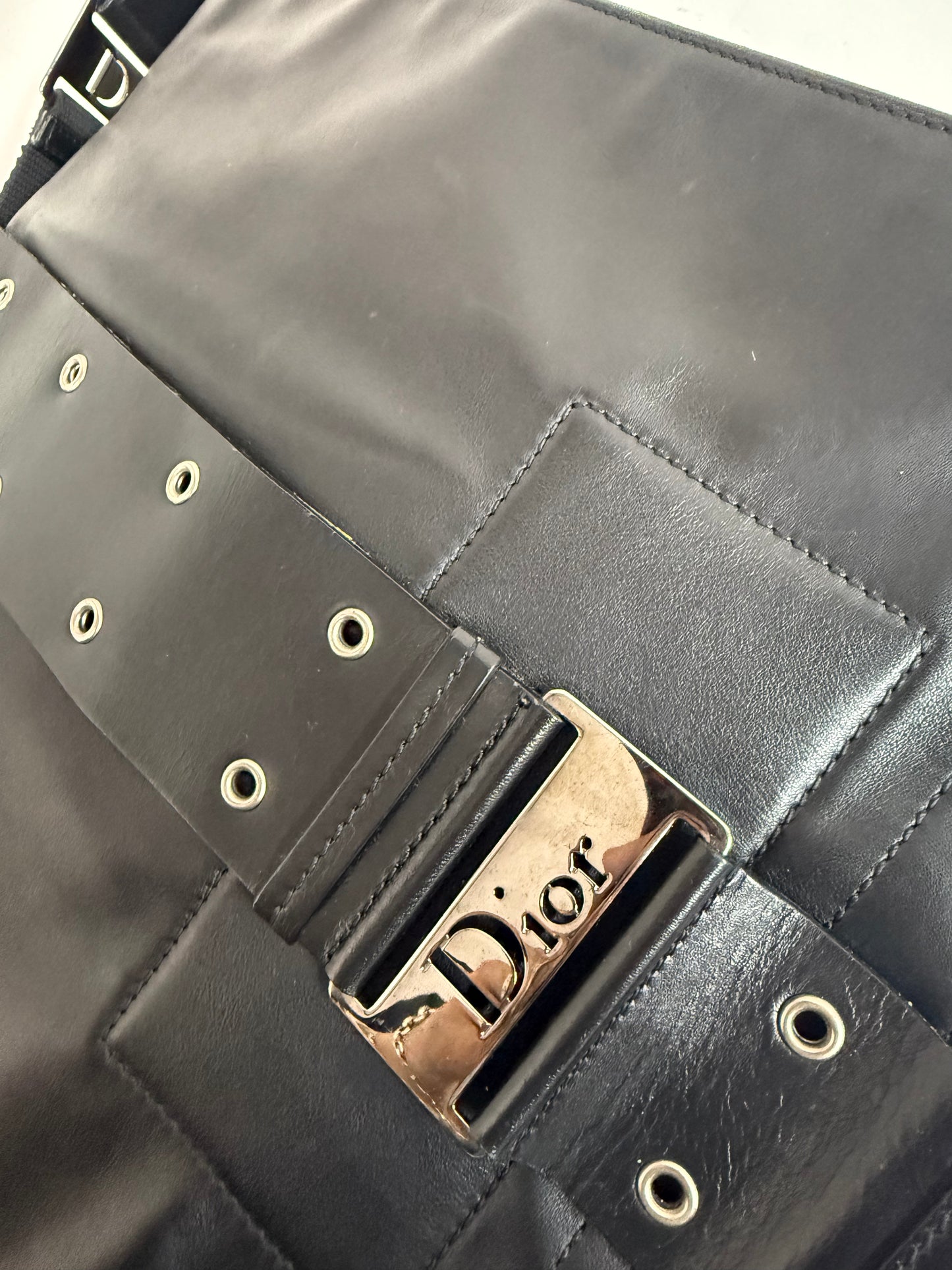 Christian Dior Black Leather Street Chic Crossbody Bag