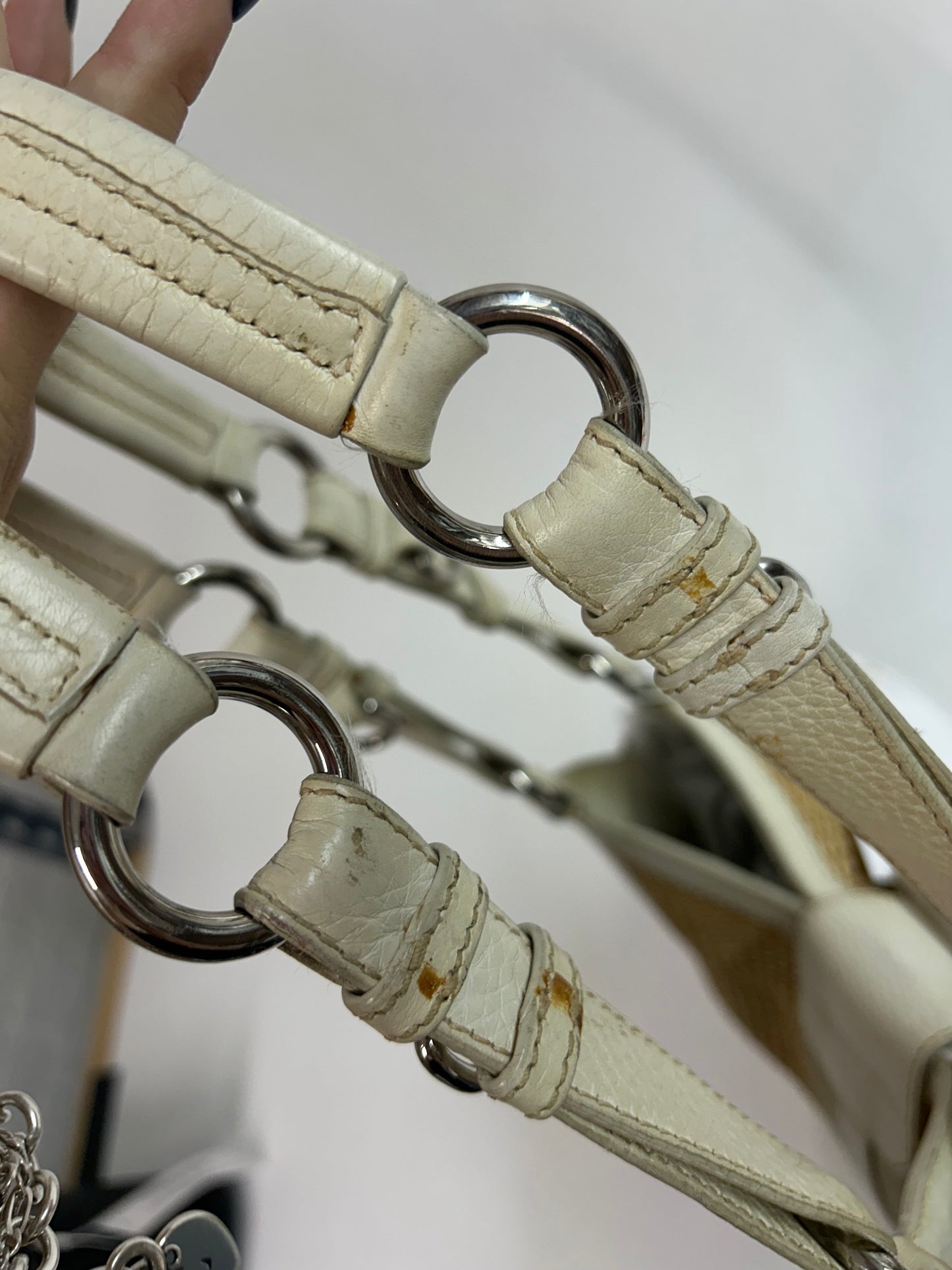 Prada Cream & Raffia Shoulder Bag