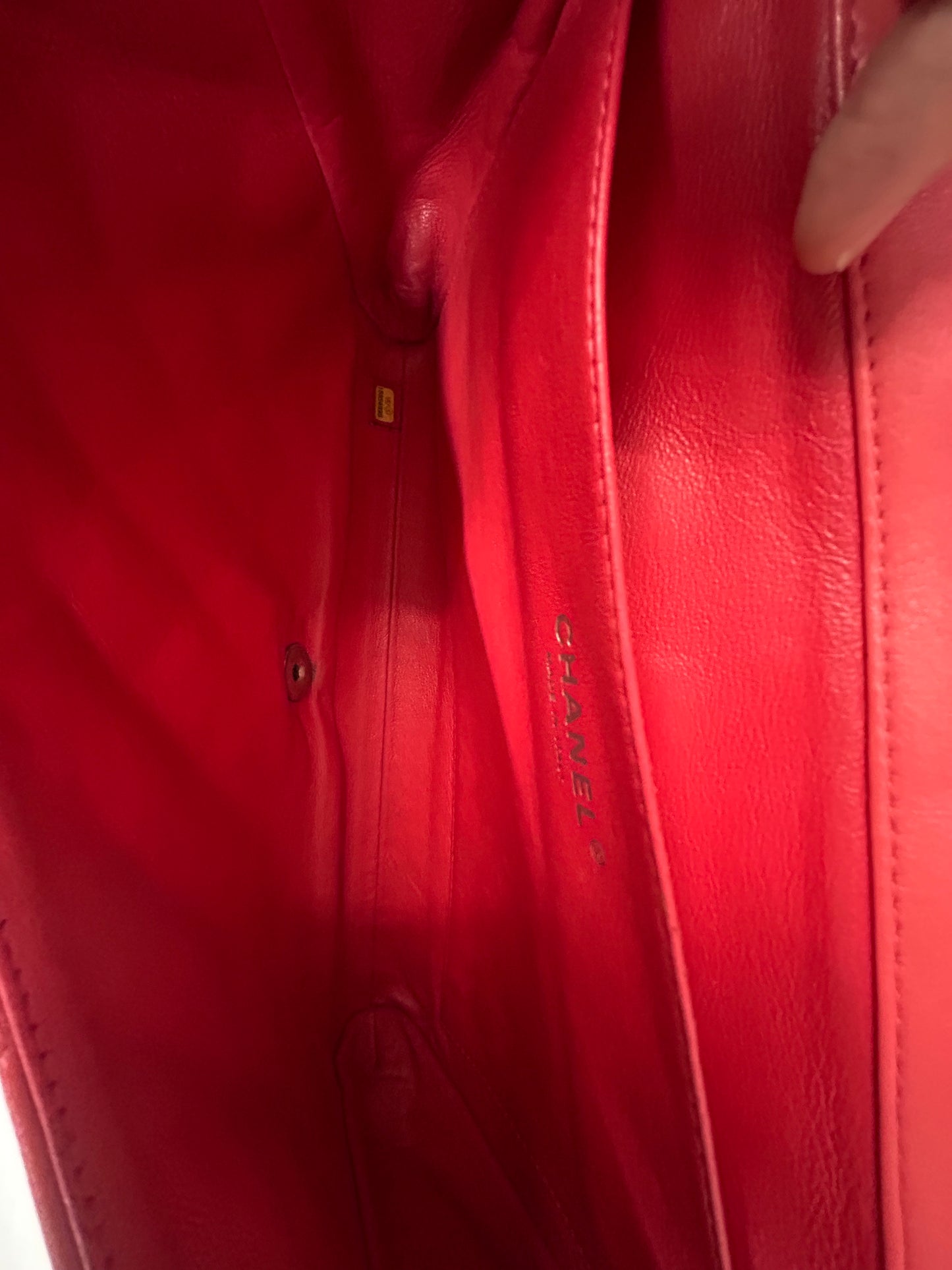 Chanel Coral Patent Leather Flap Shoulder Bag
