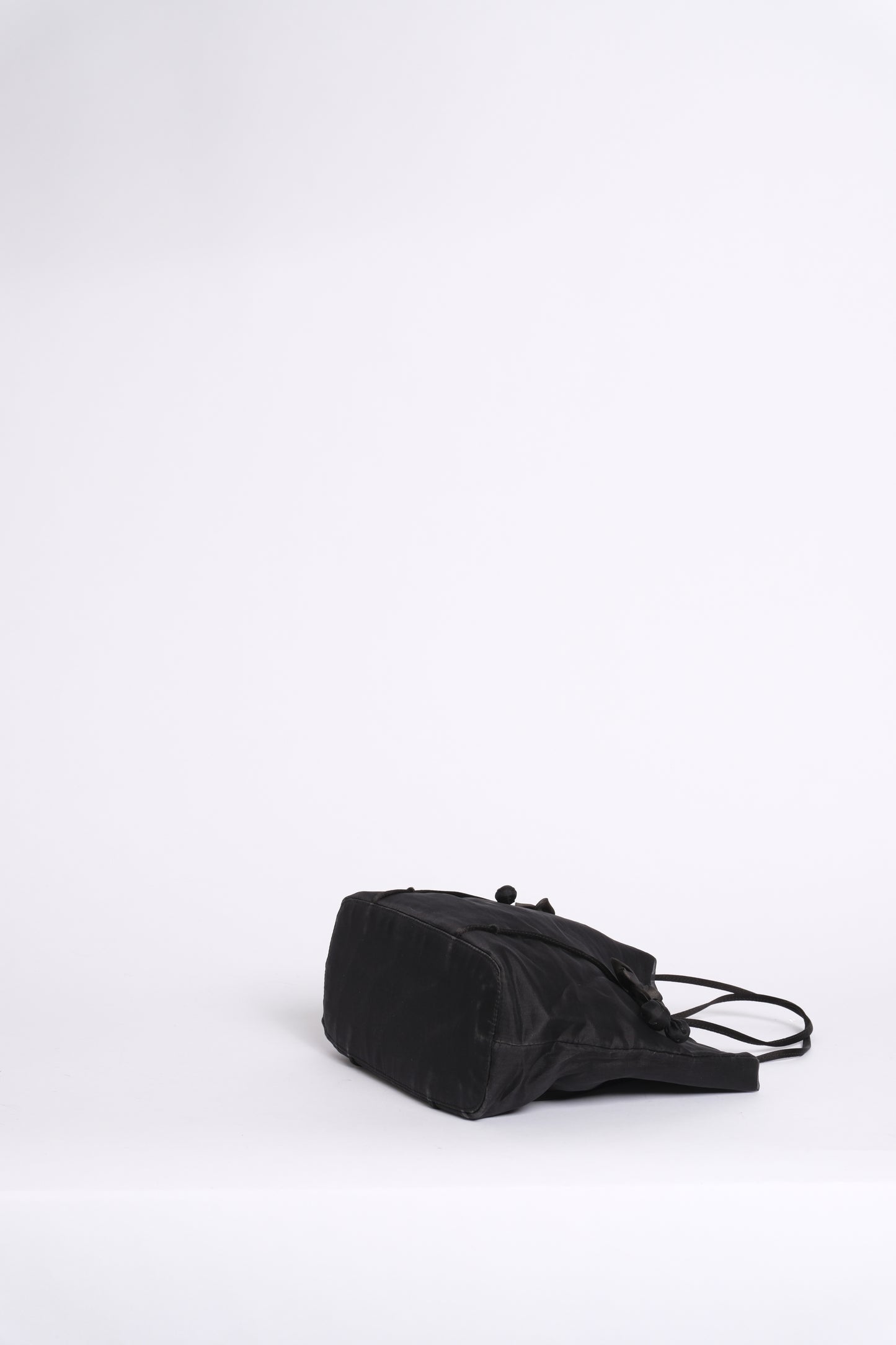 Prada Black Organza Embroidered Floral Shoulder Bag