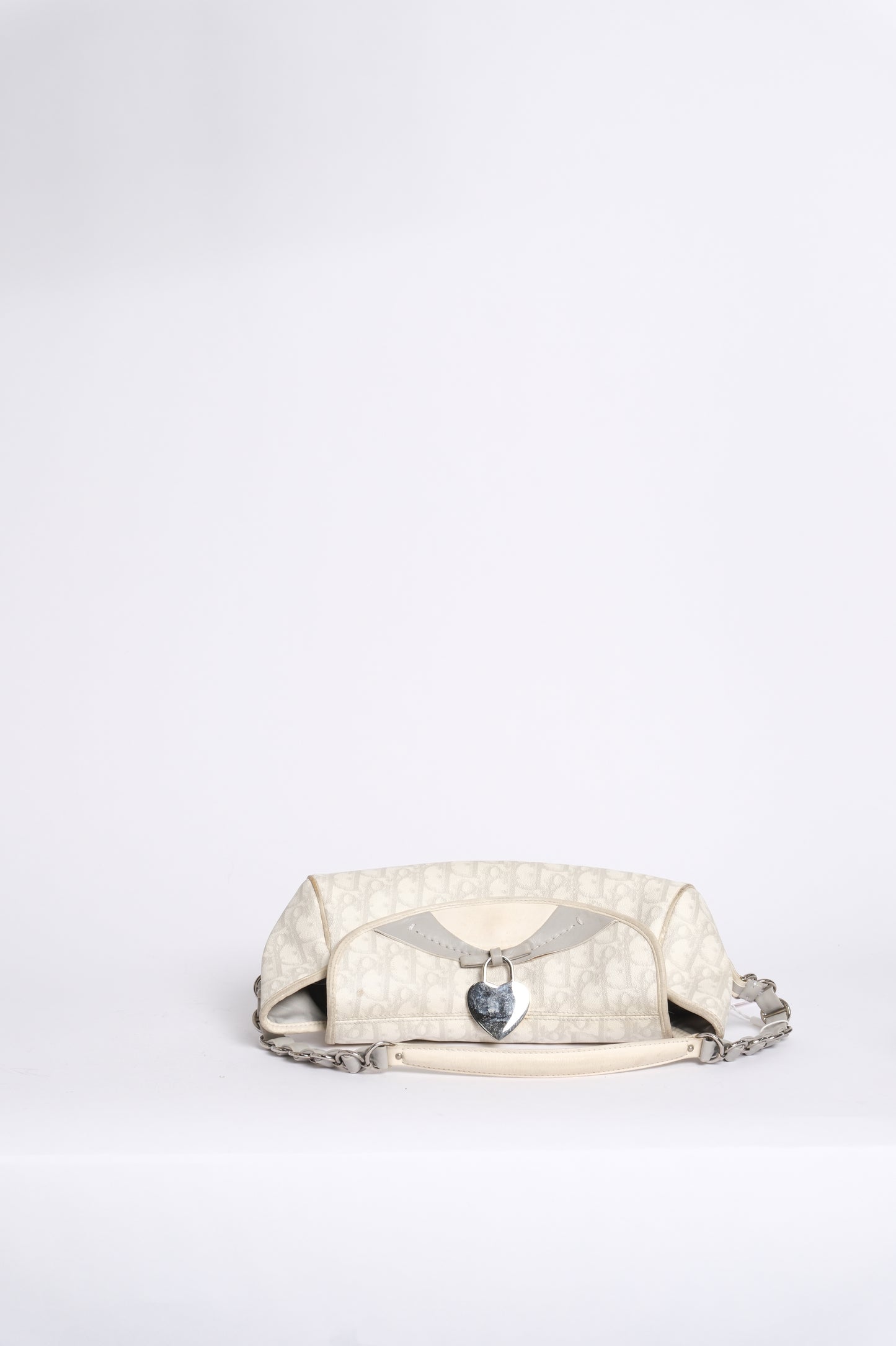 Christian Dior White Trotter Monogram Canvas Romantique Shoulder Bag