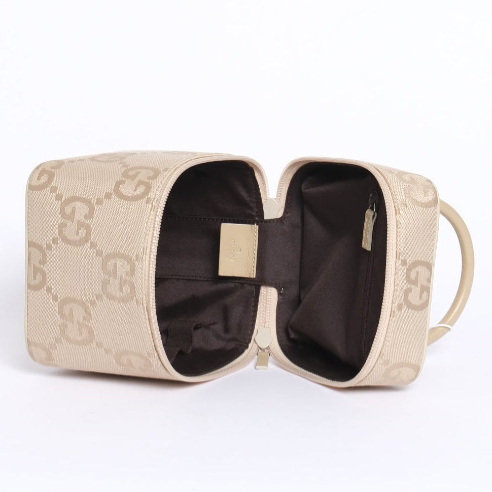 Gucci Beige Monogram Box Top Handle Bag