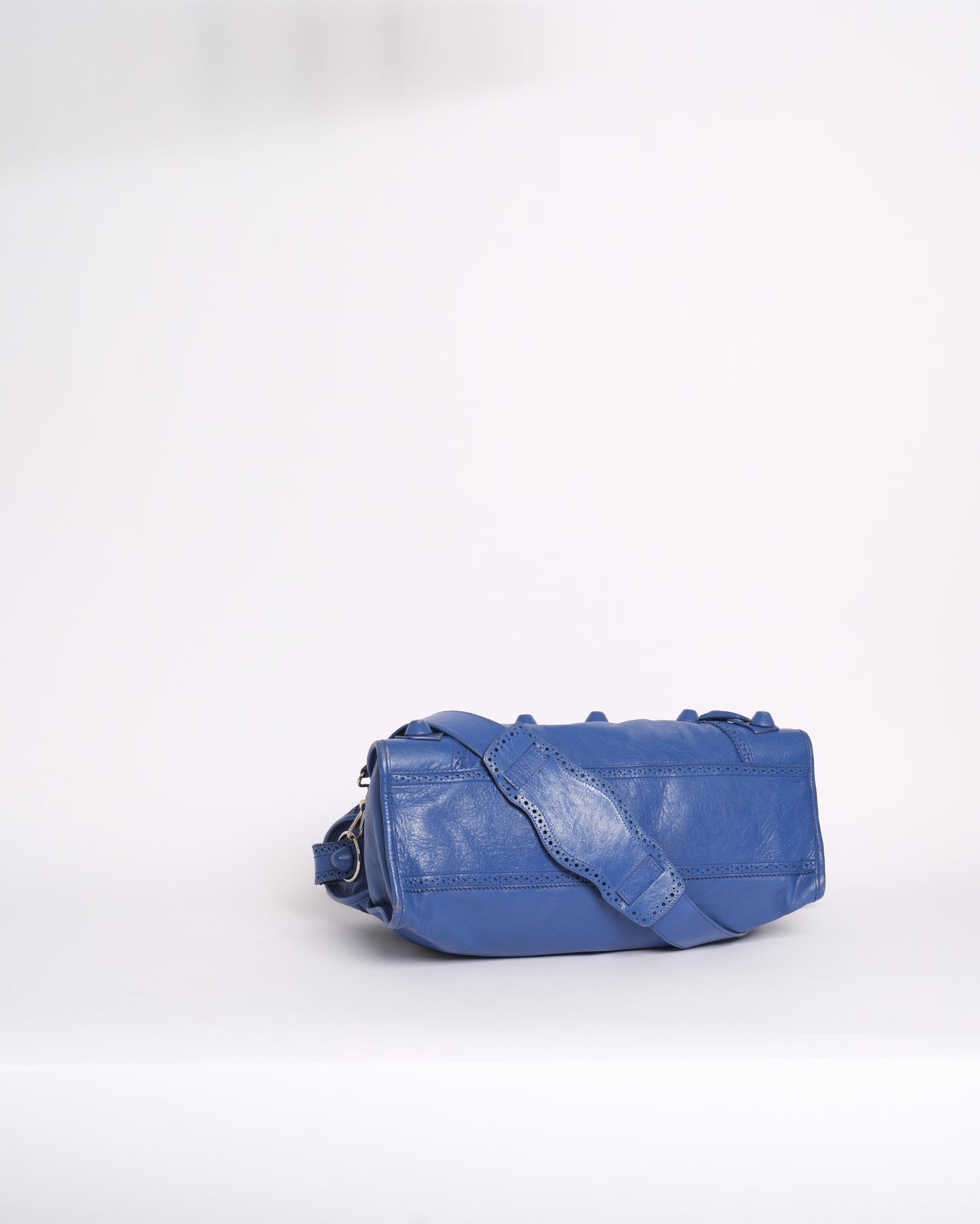 Balenciaga Royal Blue Leather Brogues City Bag SHW