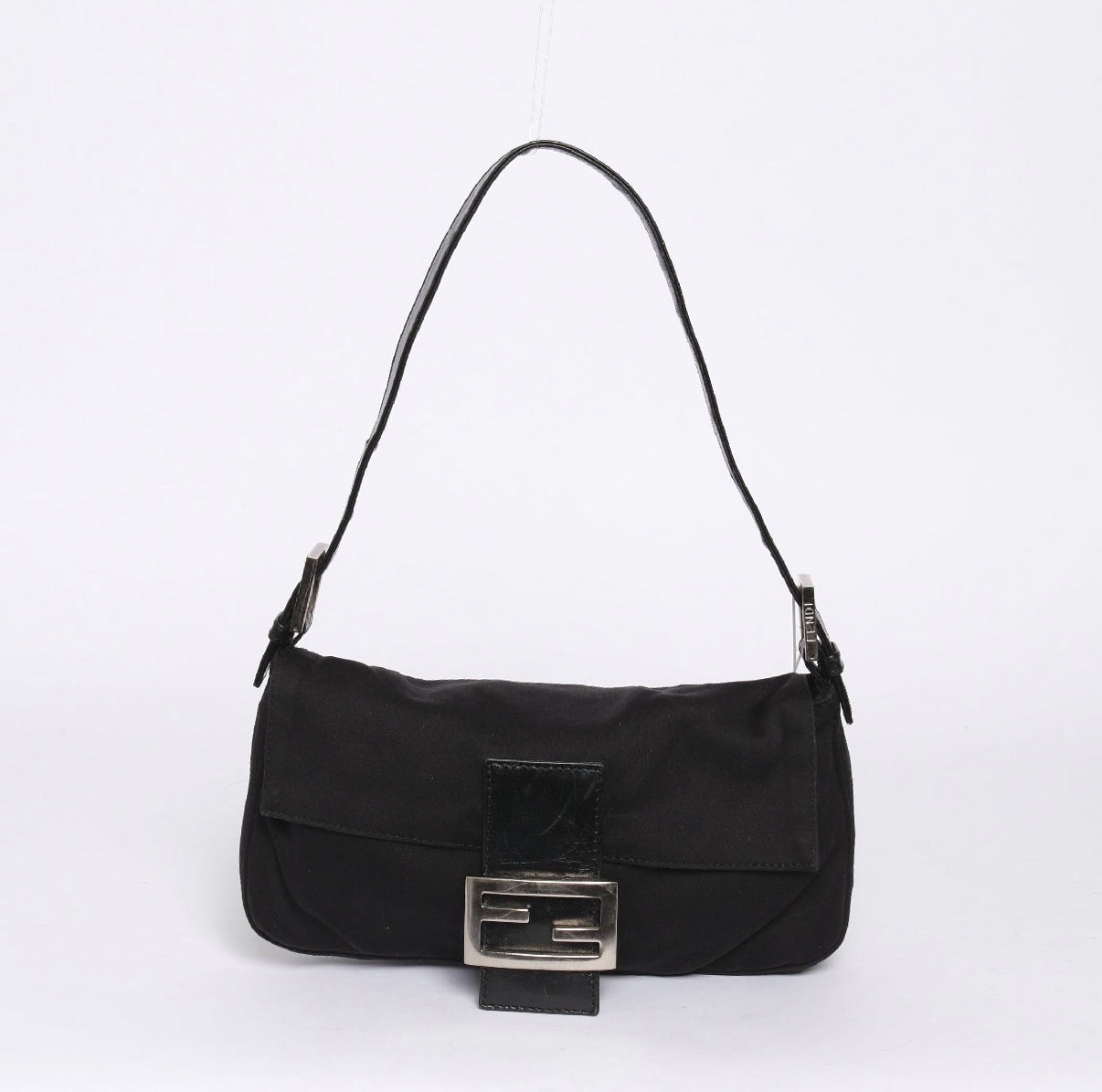 Fendi Black Neoprene Classic Baguette Shoulder Bag