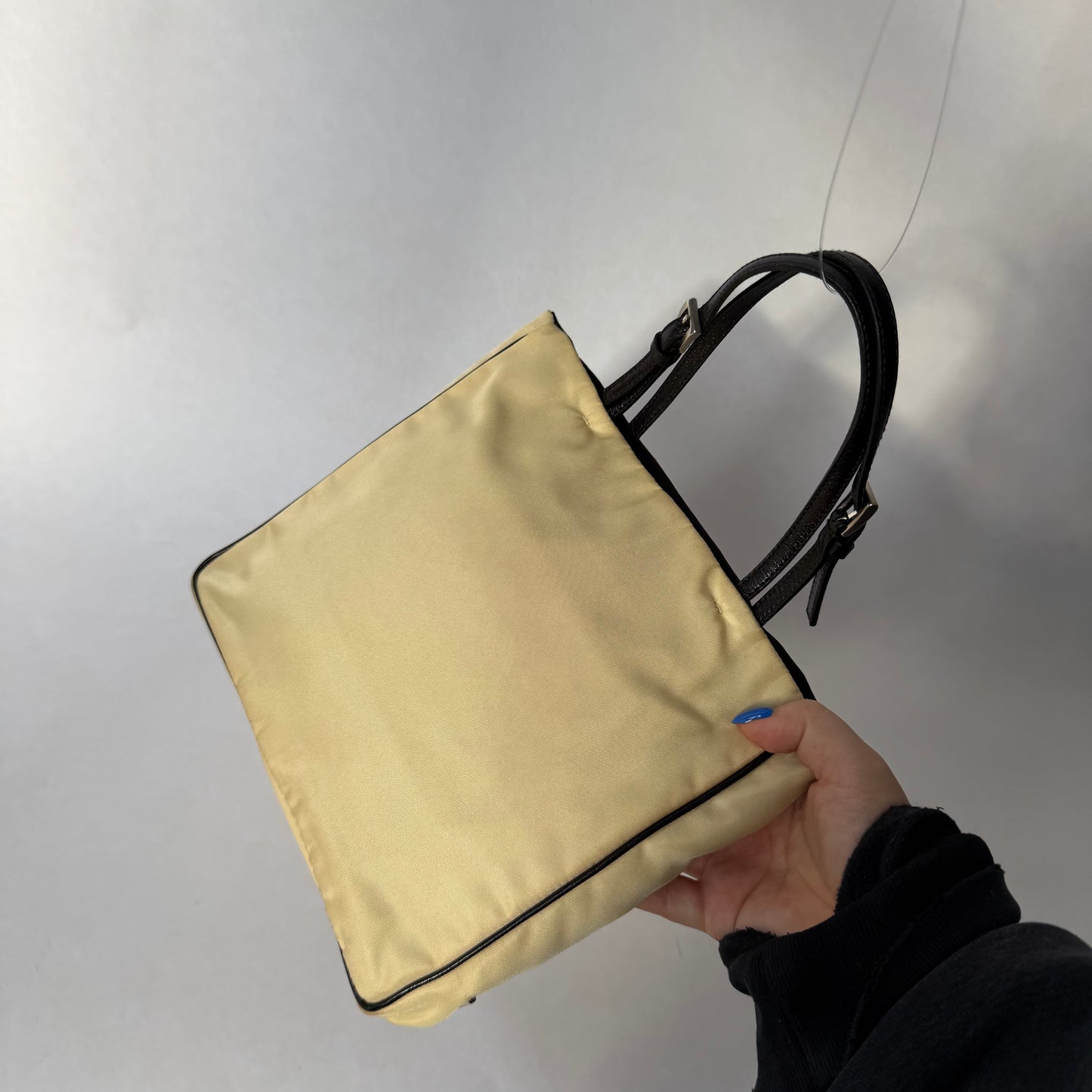 Prada Beige Nylon Embroidered Flower Tote bag