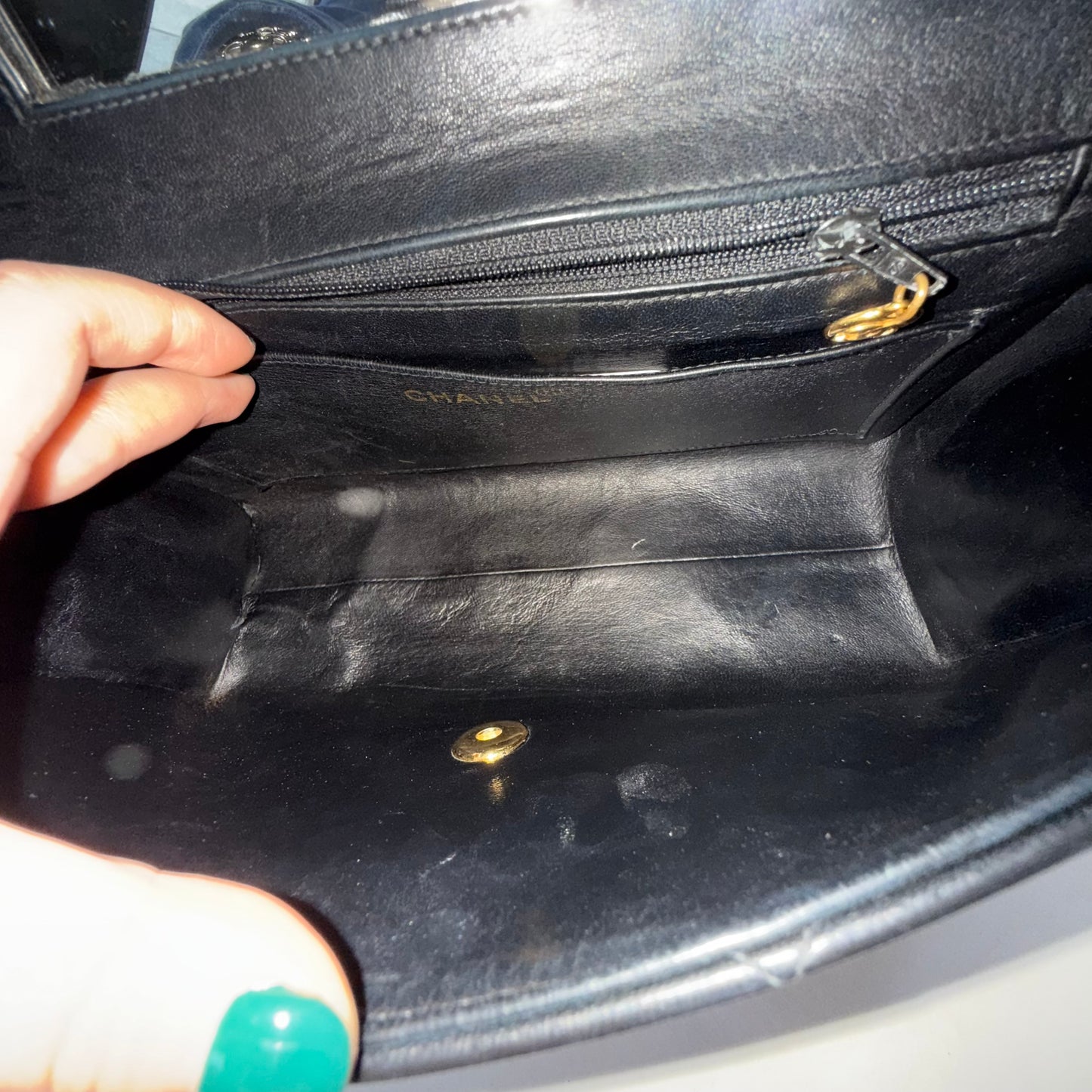 Chanel Black Lambskin Leather CC Box Flap