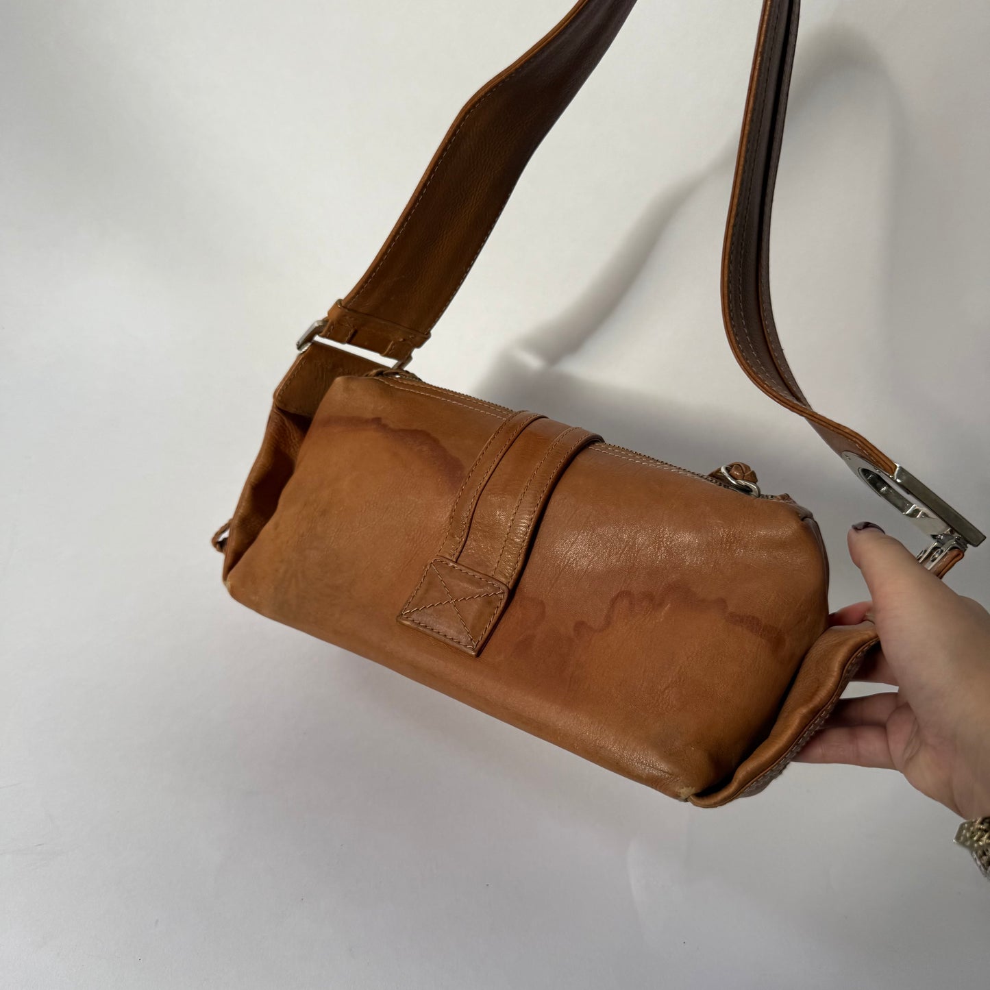 Christian Dior Brown Leather Shoulder Bag