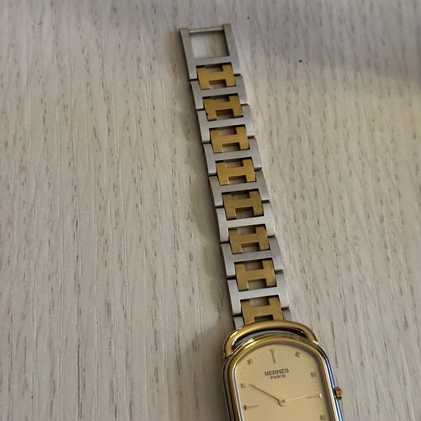 Hermes Unisex Rallye Gold Dial Watch