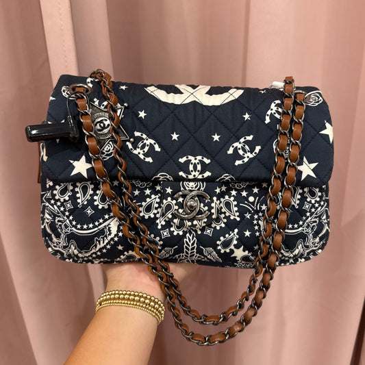 Chanel Paris-Dallas 2014 Navy Bandana Flap Bag