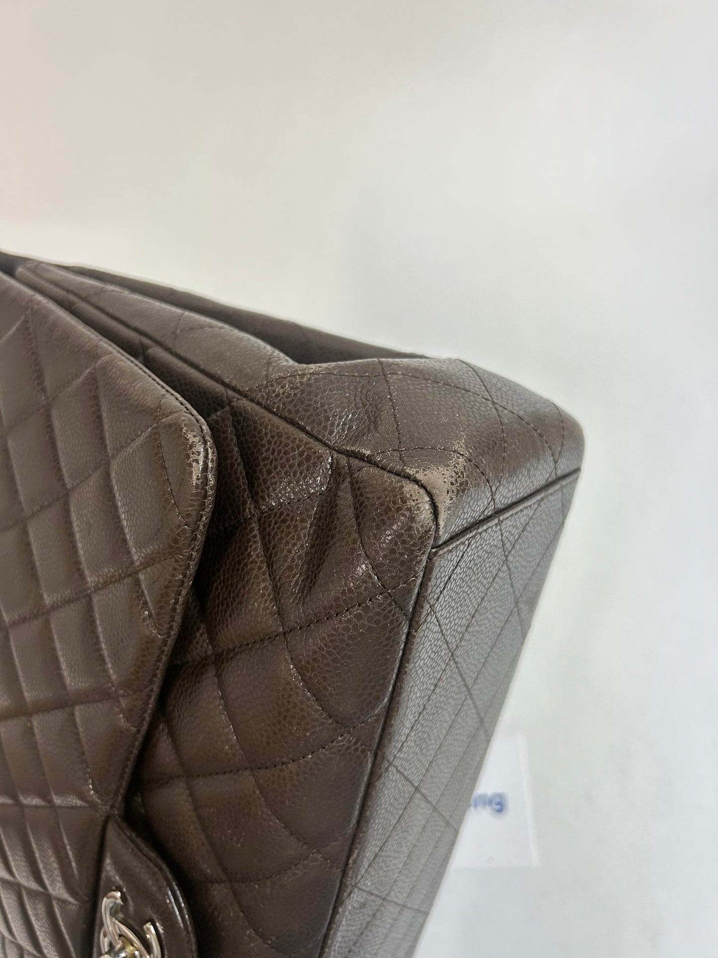 Chanel Brown Caviar Maxi Double Flap Bag