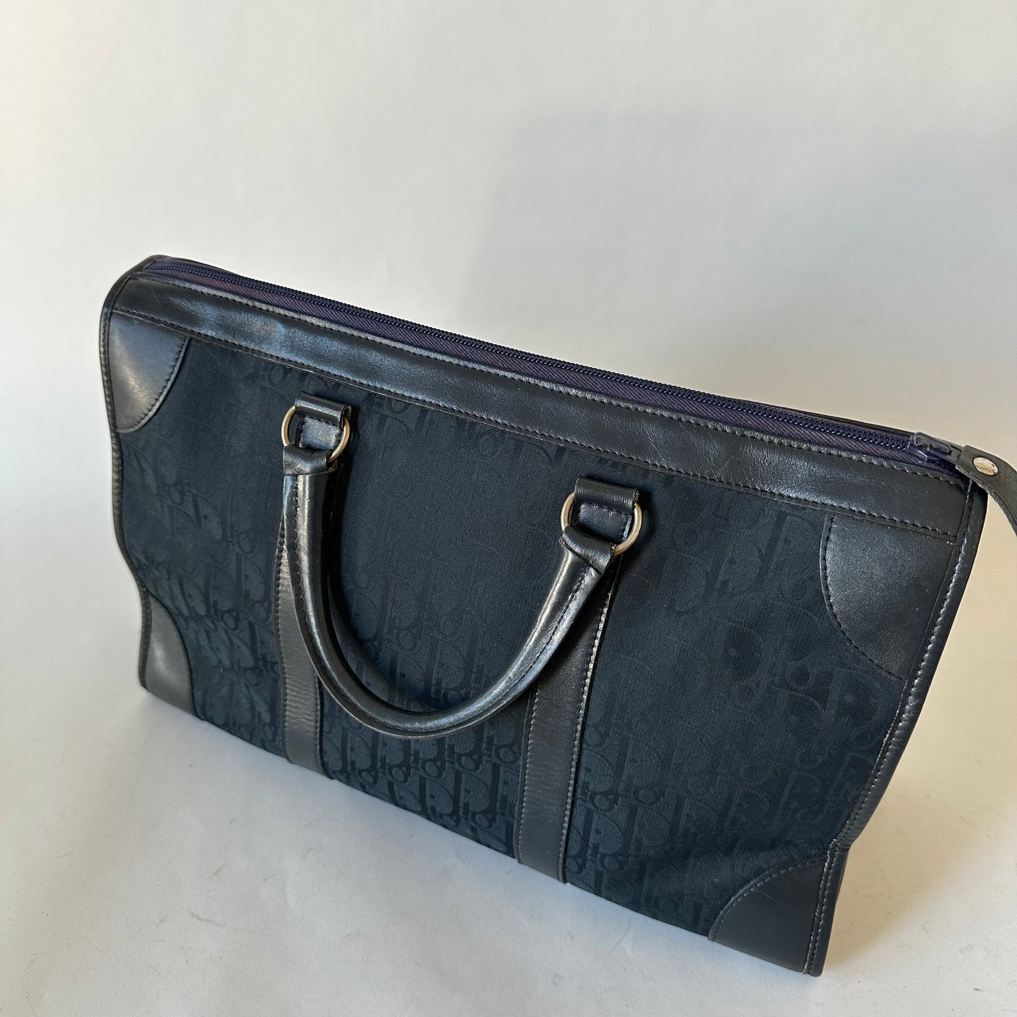 Christian Dior Vintage Trotter Navy Top Handle Bag