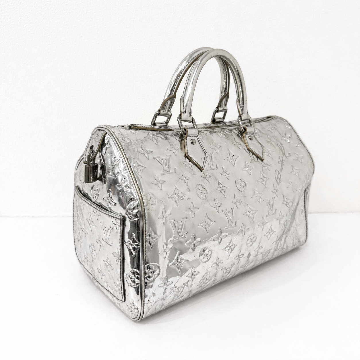 Louis Vuitton Mirror Silver Speedy 35 Boston Bag