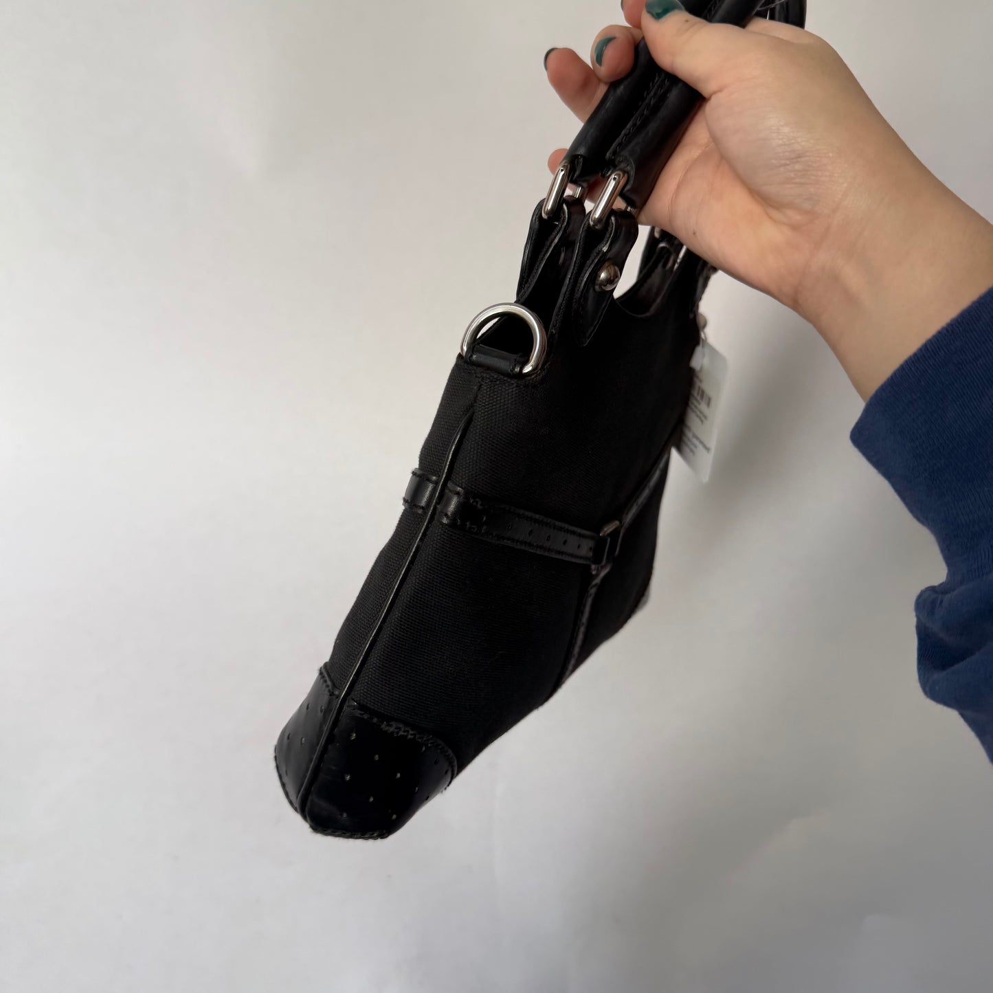 Gucci Black Canvas Interlocking Top Handle Tote Bag