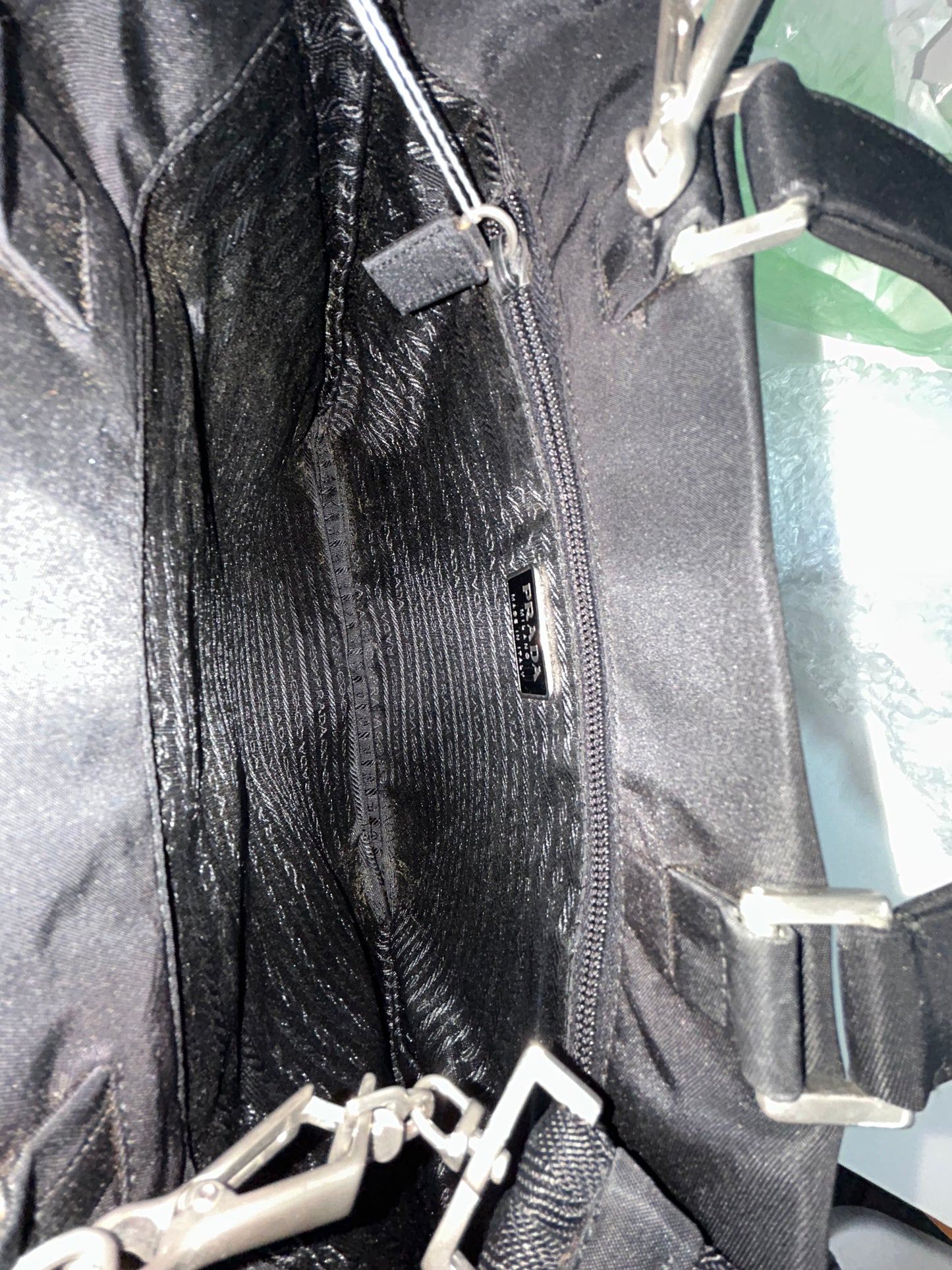 Prada Black Nylon Top Handle 2-Way Bag