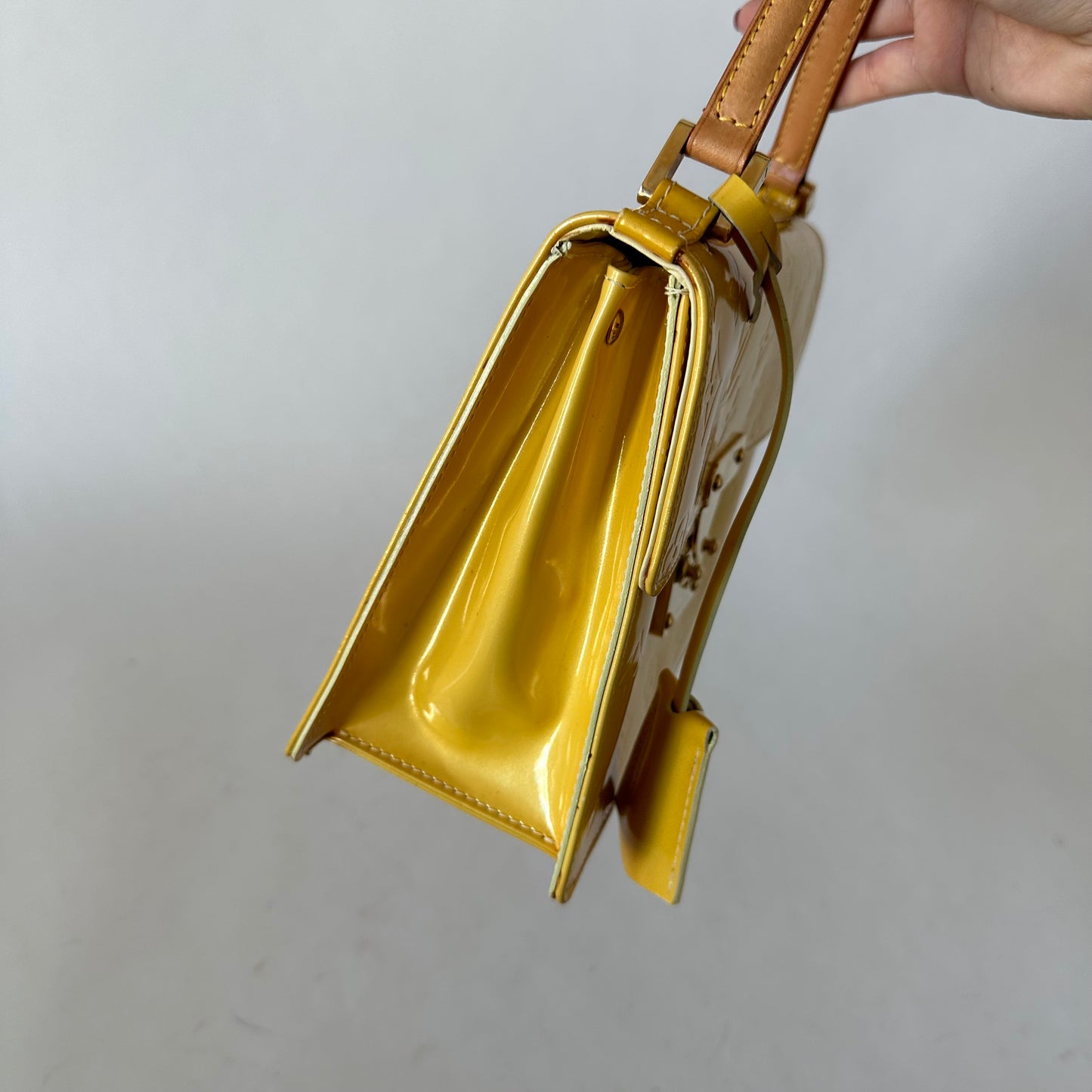 Louis Vuitton Yellow Vernis Spring Street Top Handle Bag