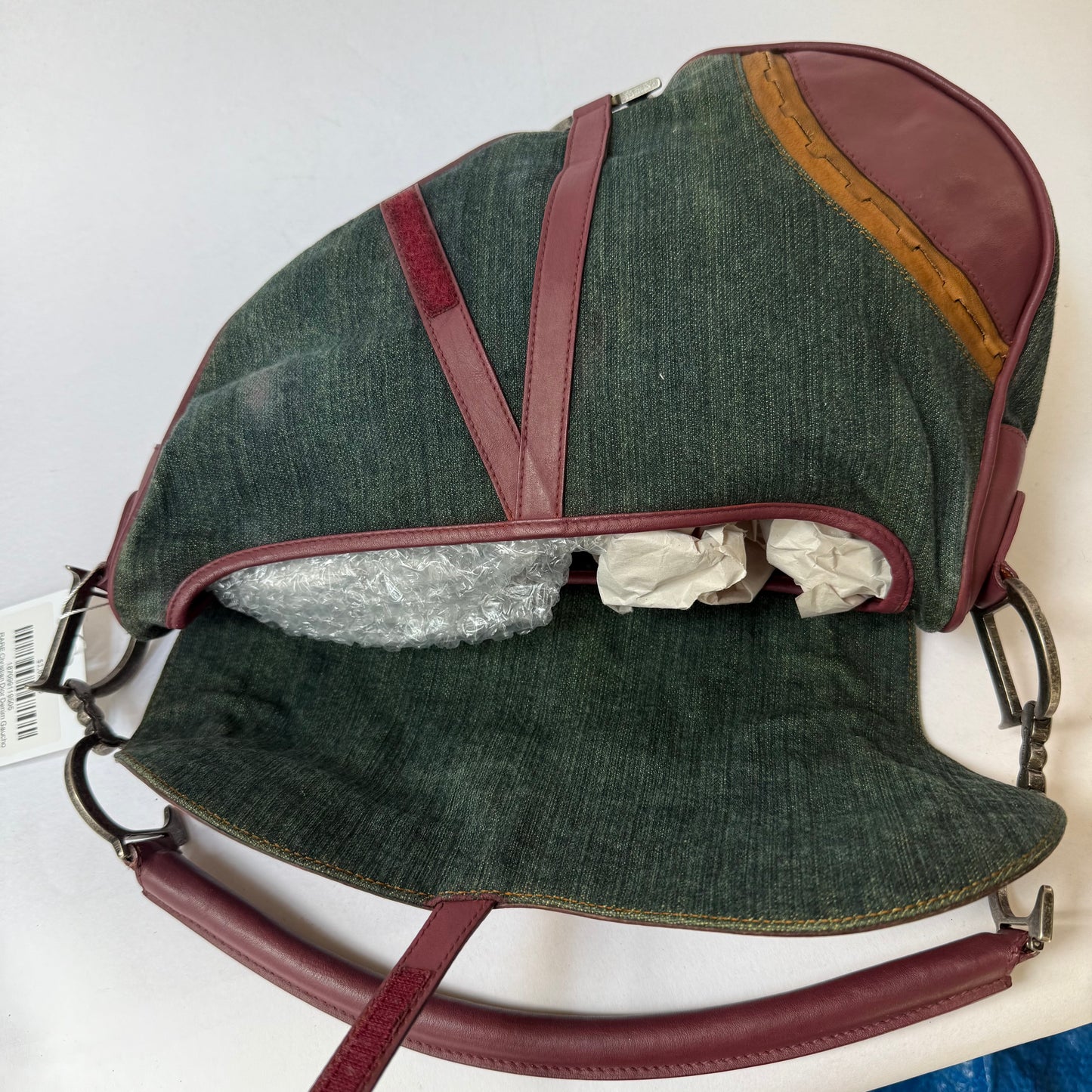 RARE Christian Dior Denim Gaucho Jumbo Saddle Bag