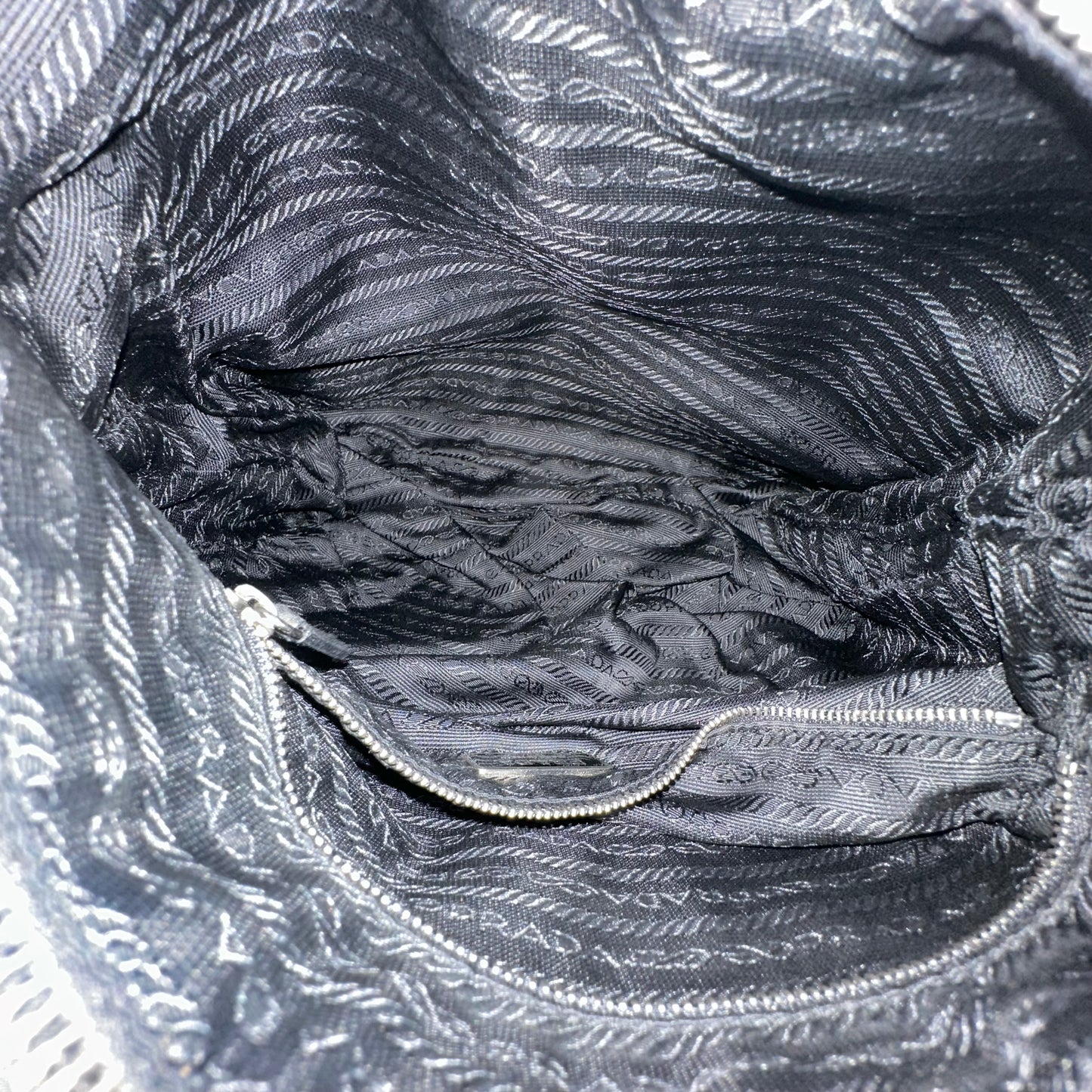 Prada Black Nylon Moto Crossbody Bag