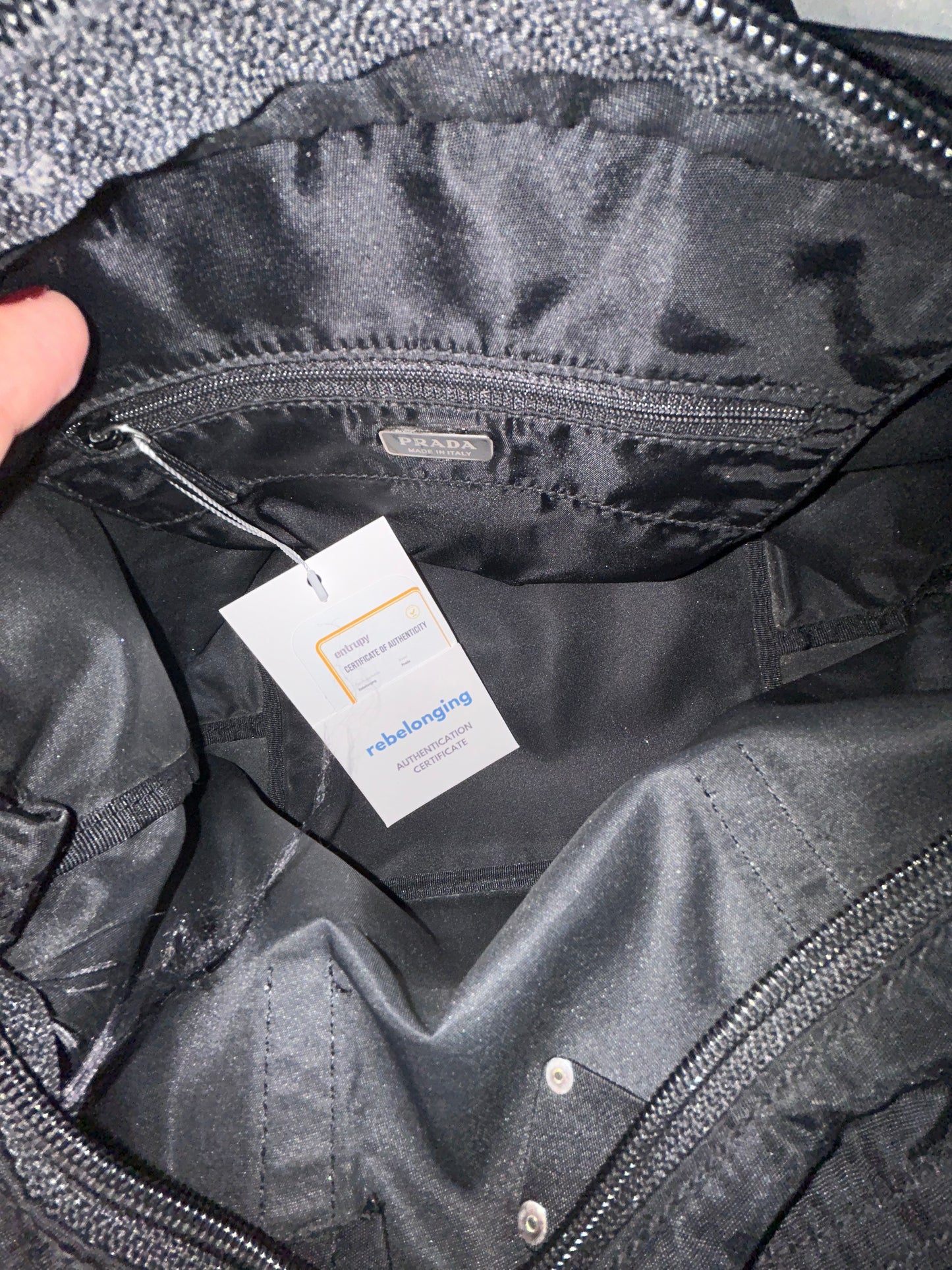Prada Black Nylon Top Handle Bag