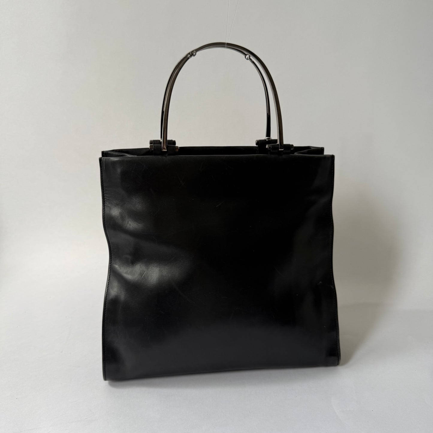 Gucci Black Lambskin Tom Ford Era Top Handle Tote Bag
