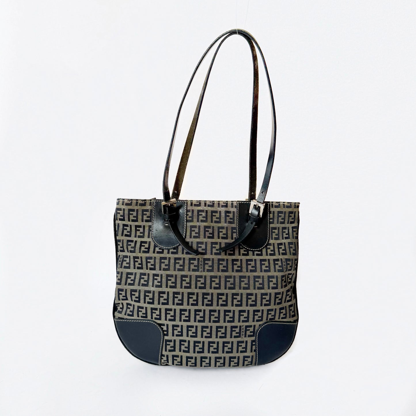 Fendi Navy Zucchino Monogram Canvas Tote Bag