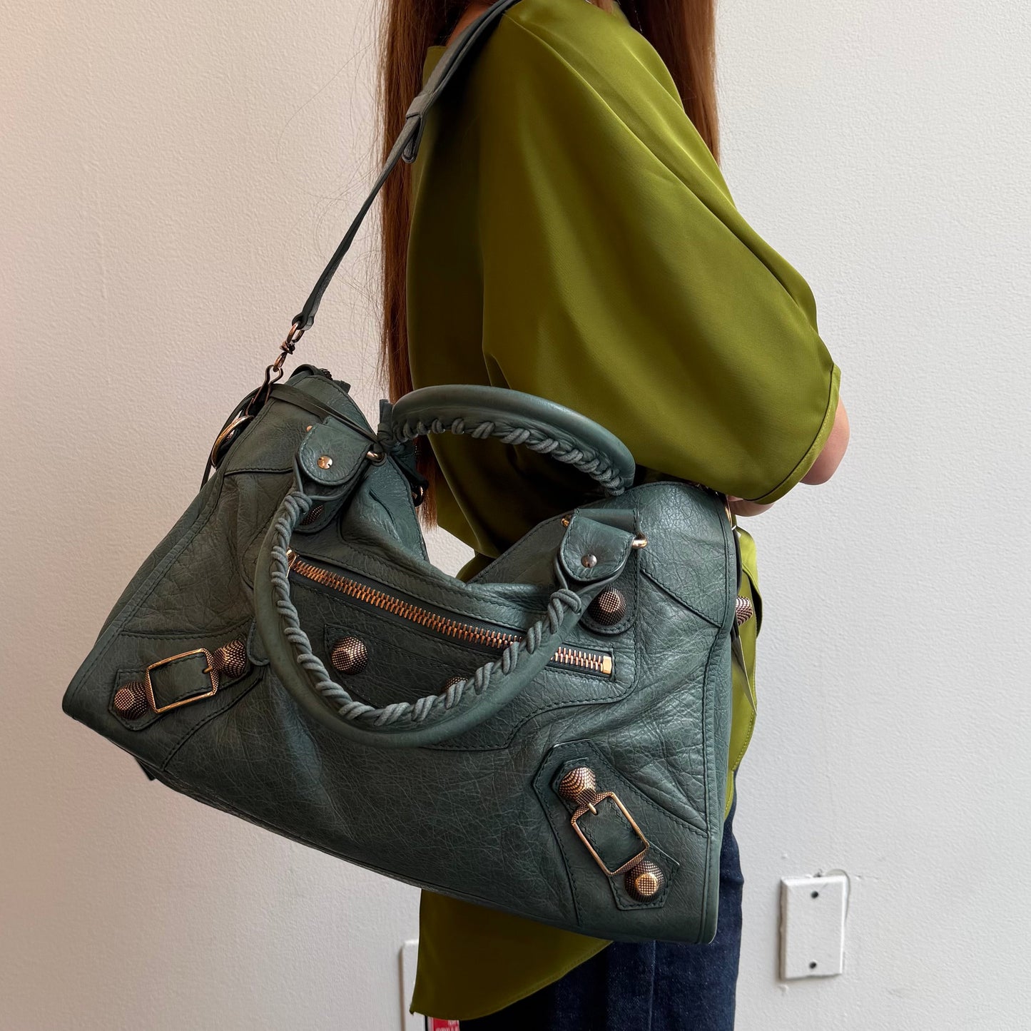 Balenciaga x Neiman Marcus Anniversary Blue Leather City Bag