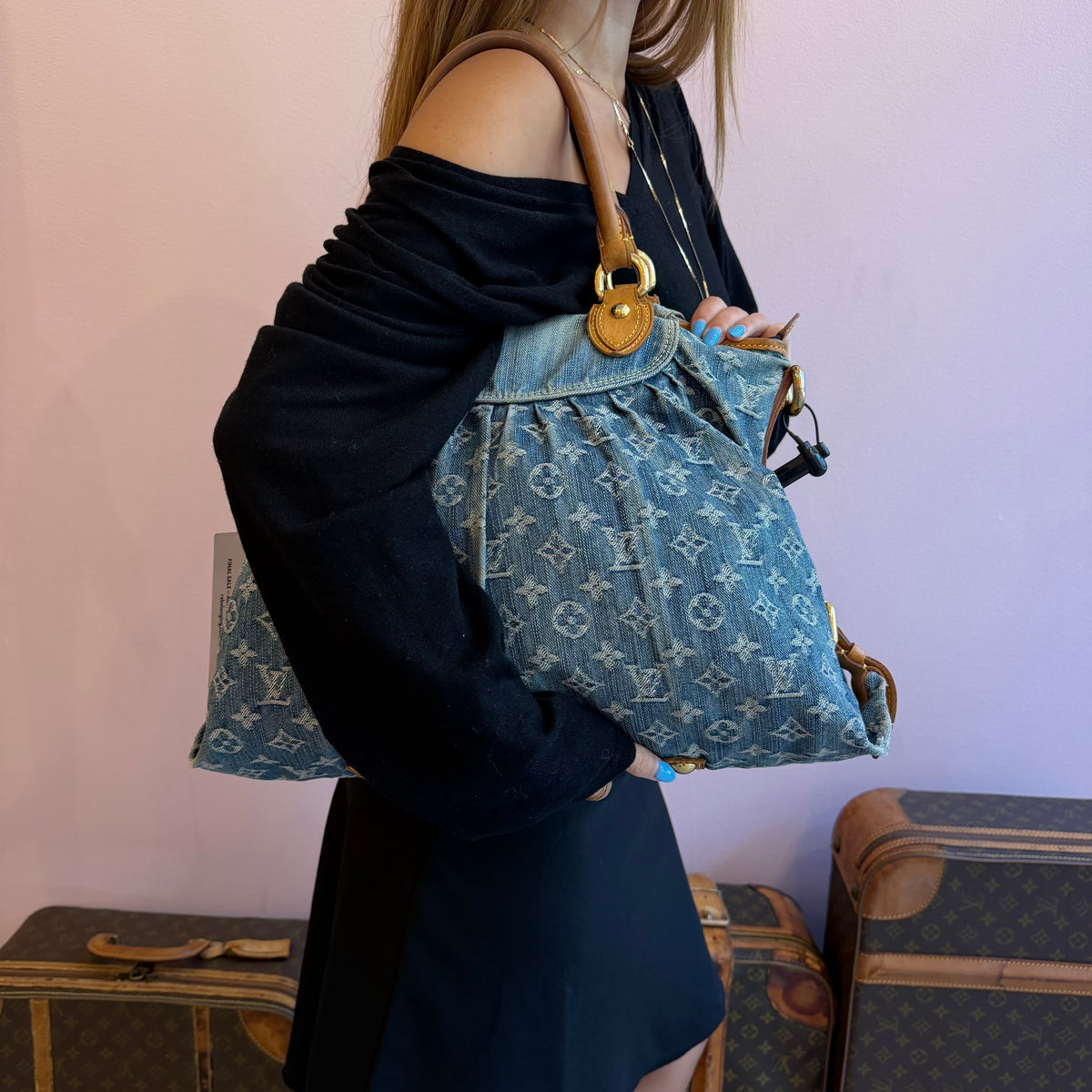 Louis Vuitton Blue Denim Neo Cabby GM Shoulder Bag