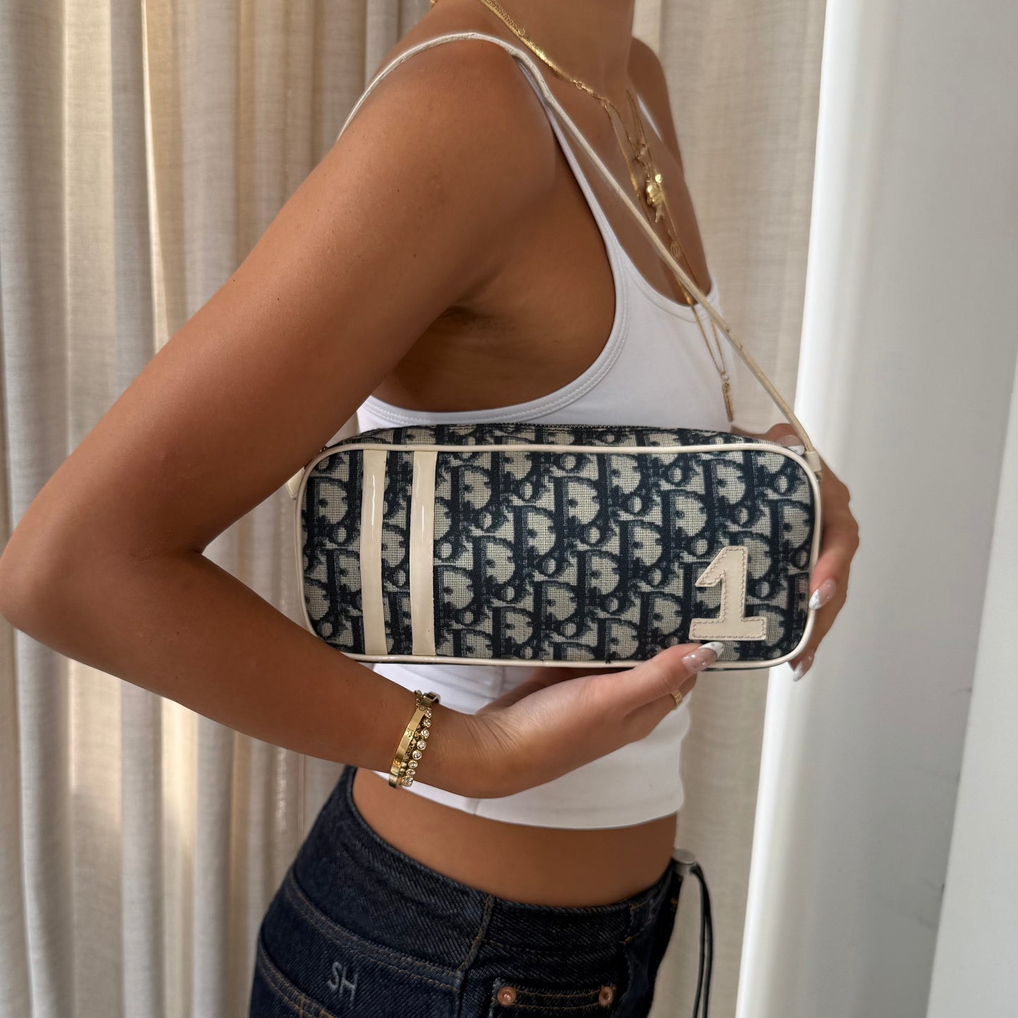 Christian Dior Blue Trotter #1 Pochette Shoulder Bag