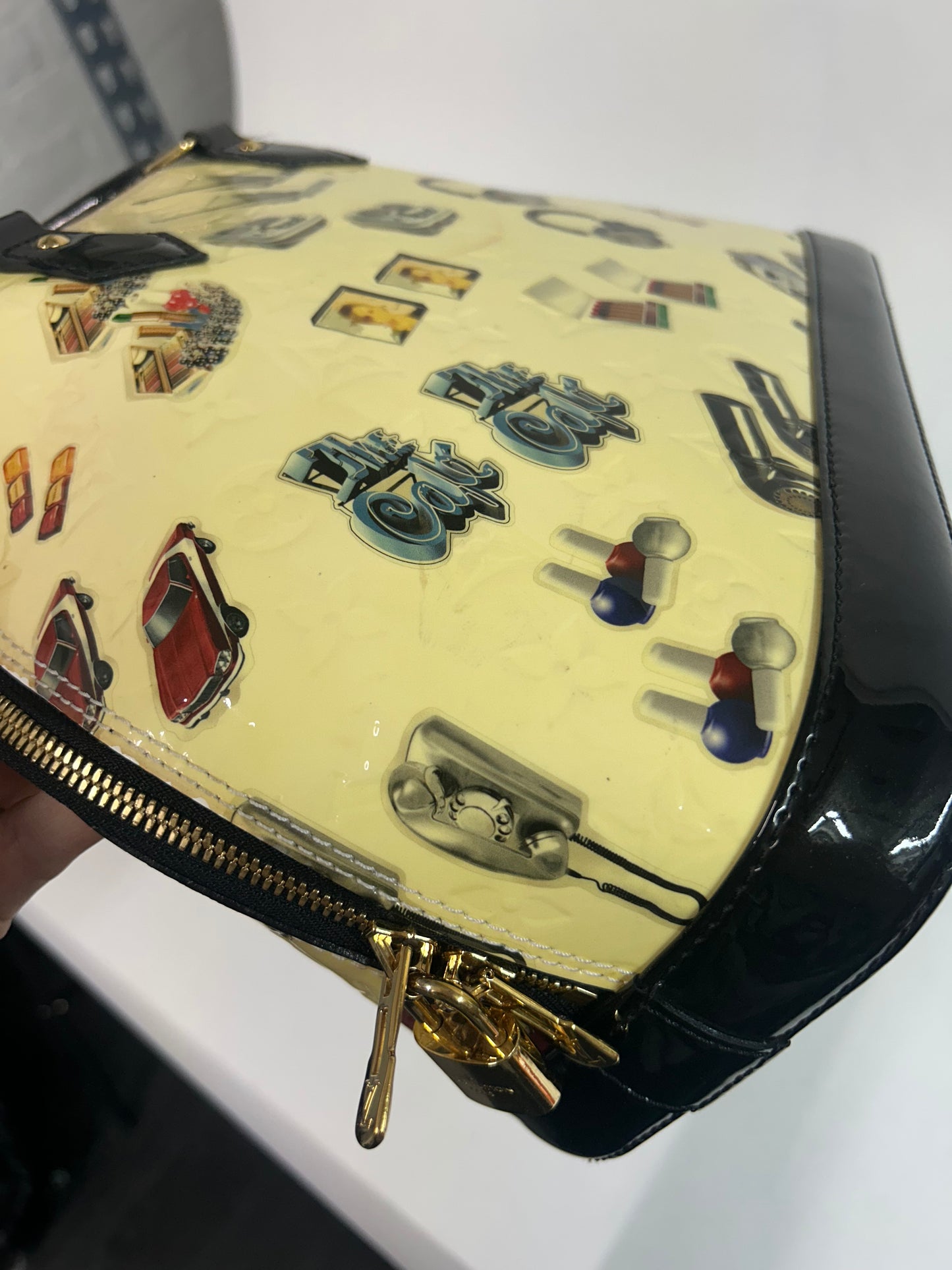 Louis Vuitton ‘Stickers’ Vernis Monogram Patent Leather Alma PM