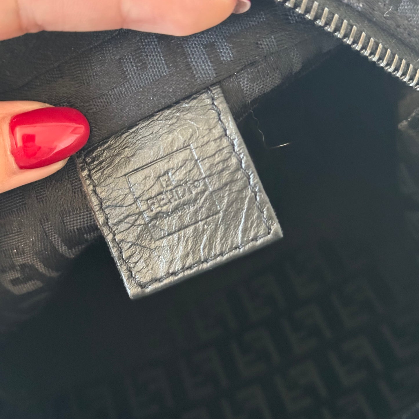Fendi Black Zucchino Nylon Mini Top Handle Tote