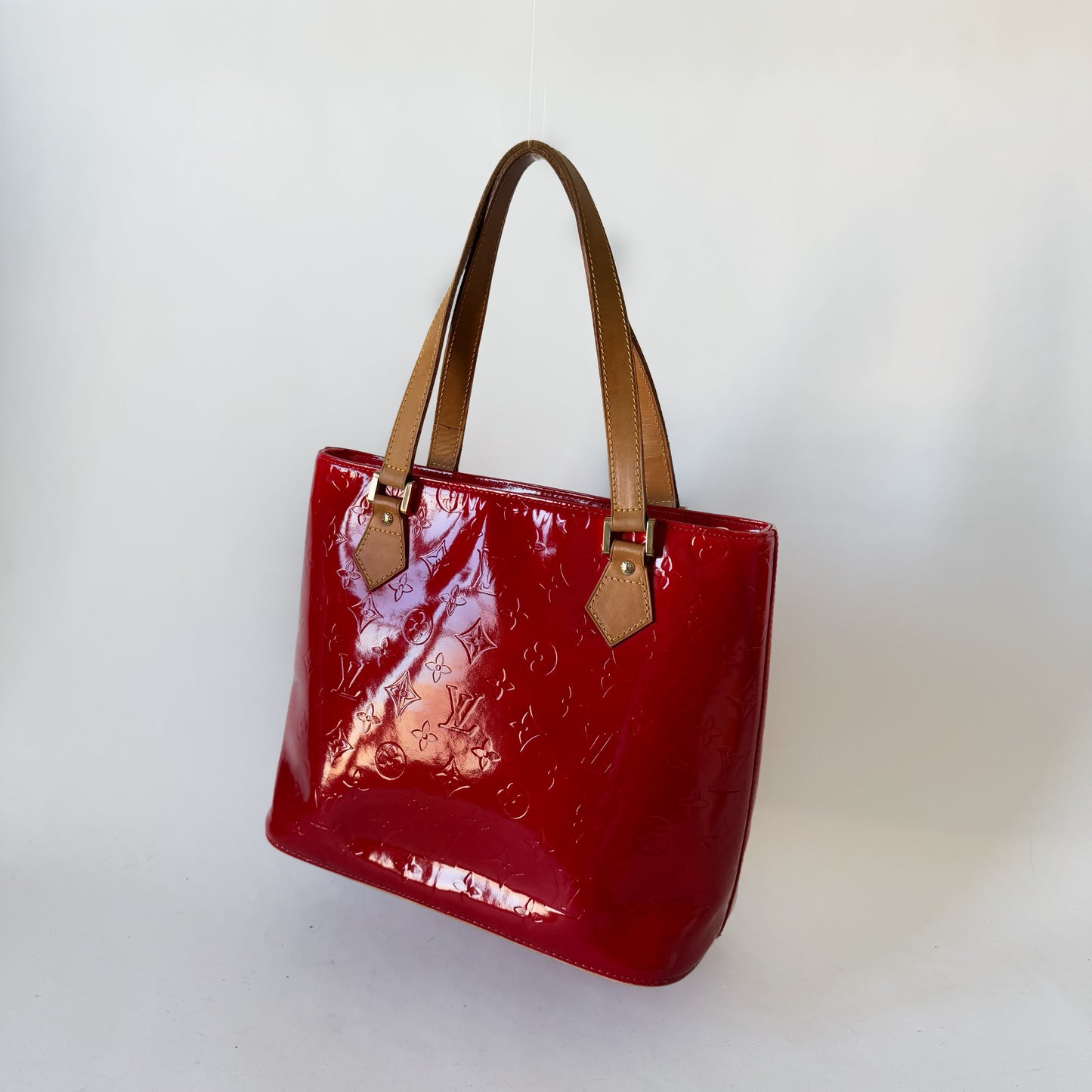 Louis Vuitton Red Vernis Houston Shoulder Bag