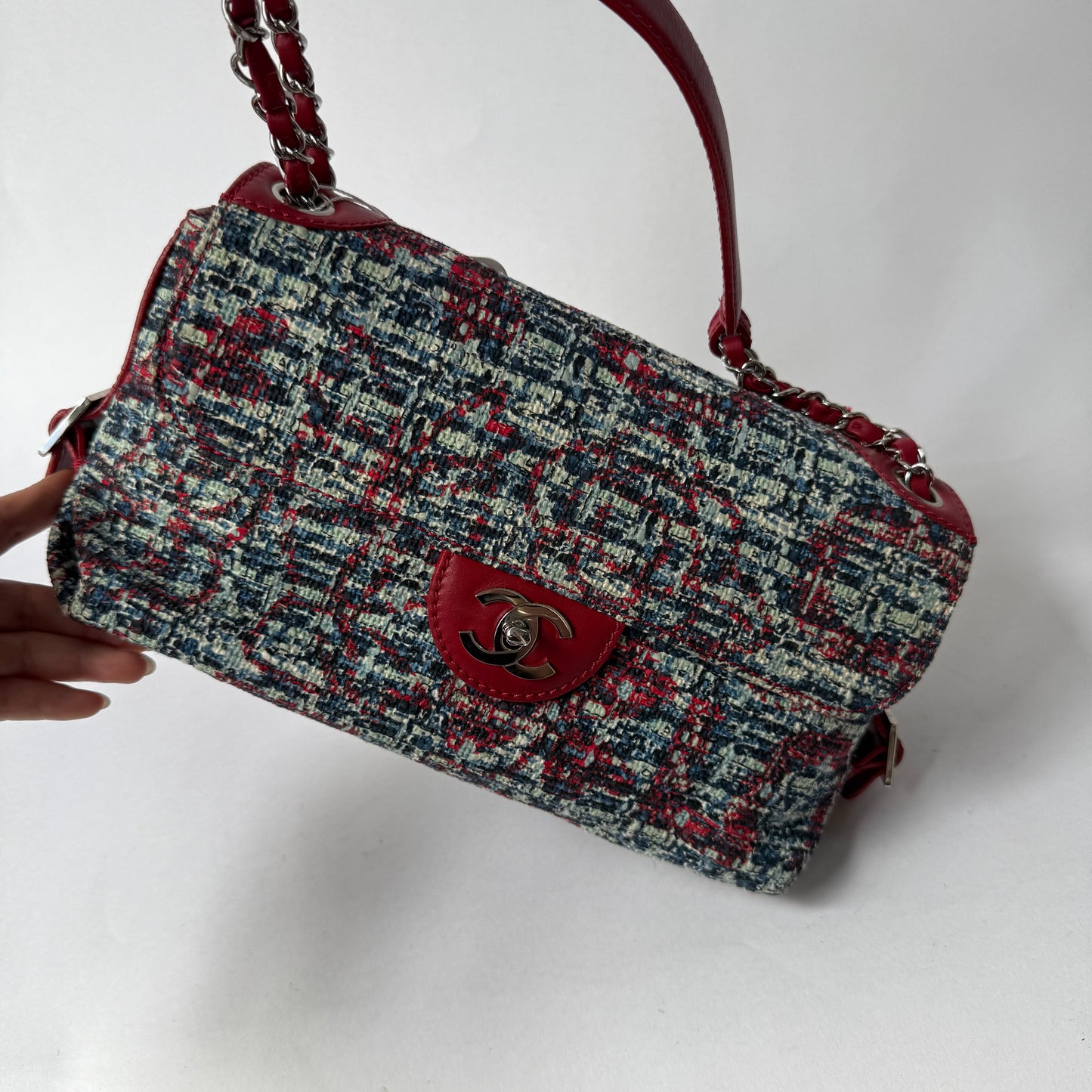 Chanel Multicolored Tweed Flap Shoulder Bag