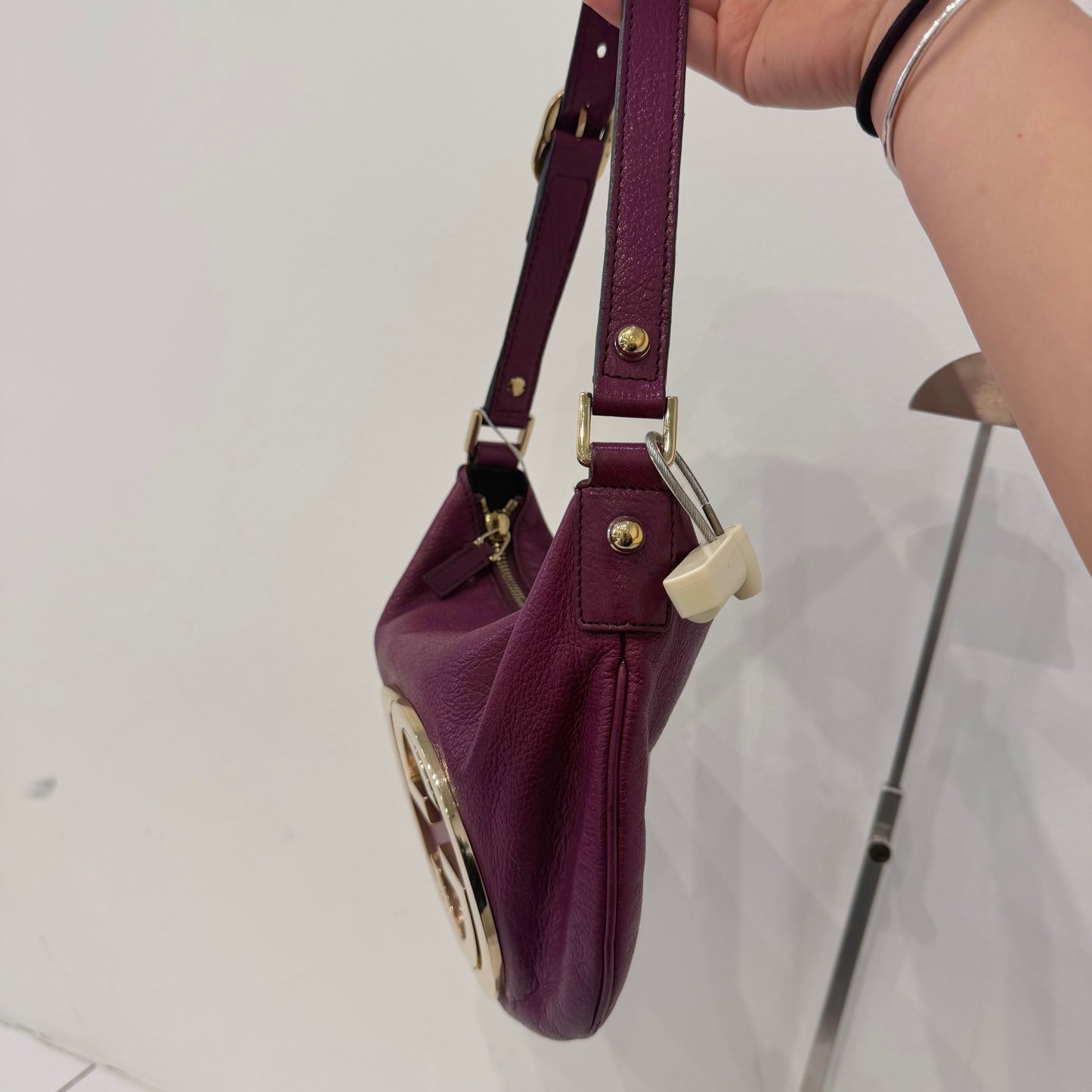 Gucci Purple Calfskin Leather Blondie Hobo Shoulder Bag