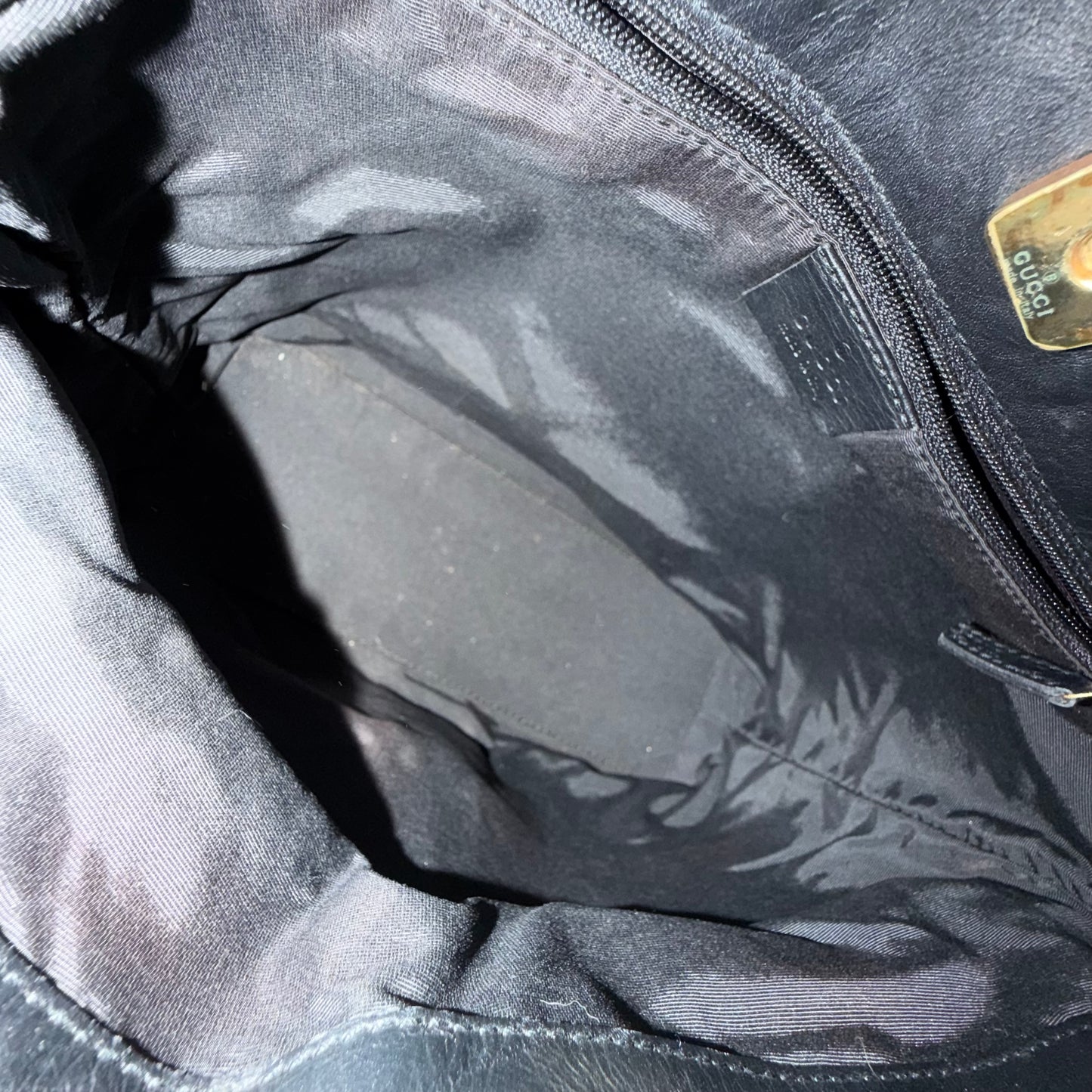 Gucci Black Monogram Double Front Pocket Tote Bag