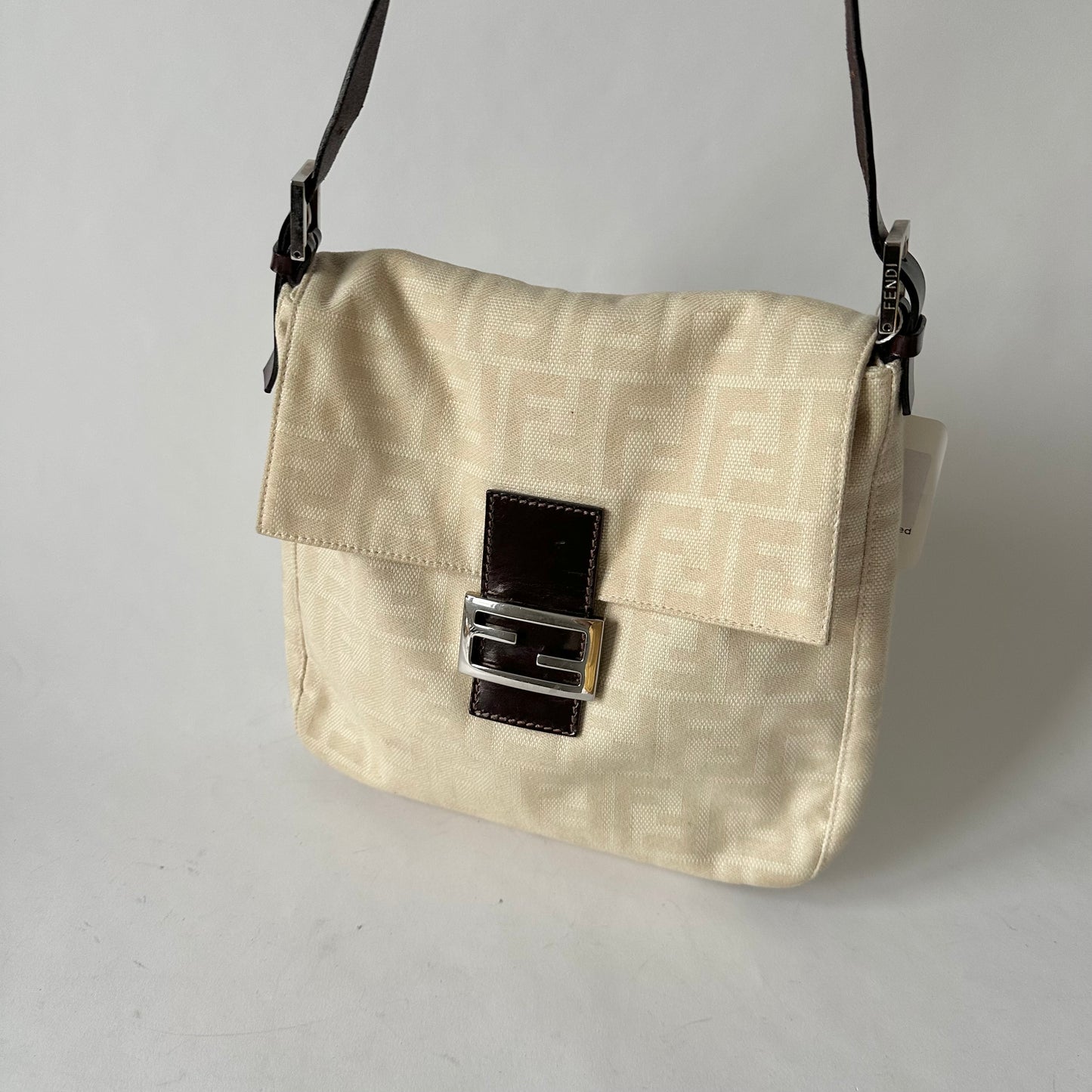 Fendi Squared Large Baguette Zucca Cream Monogram