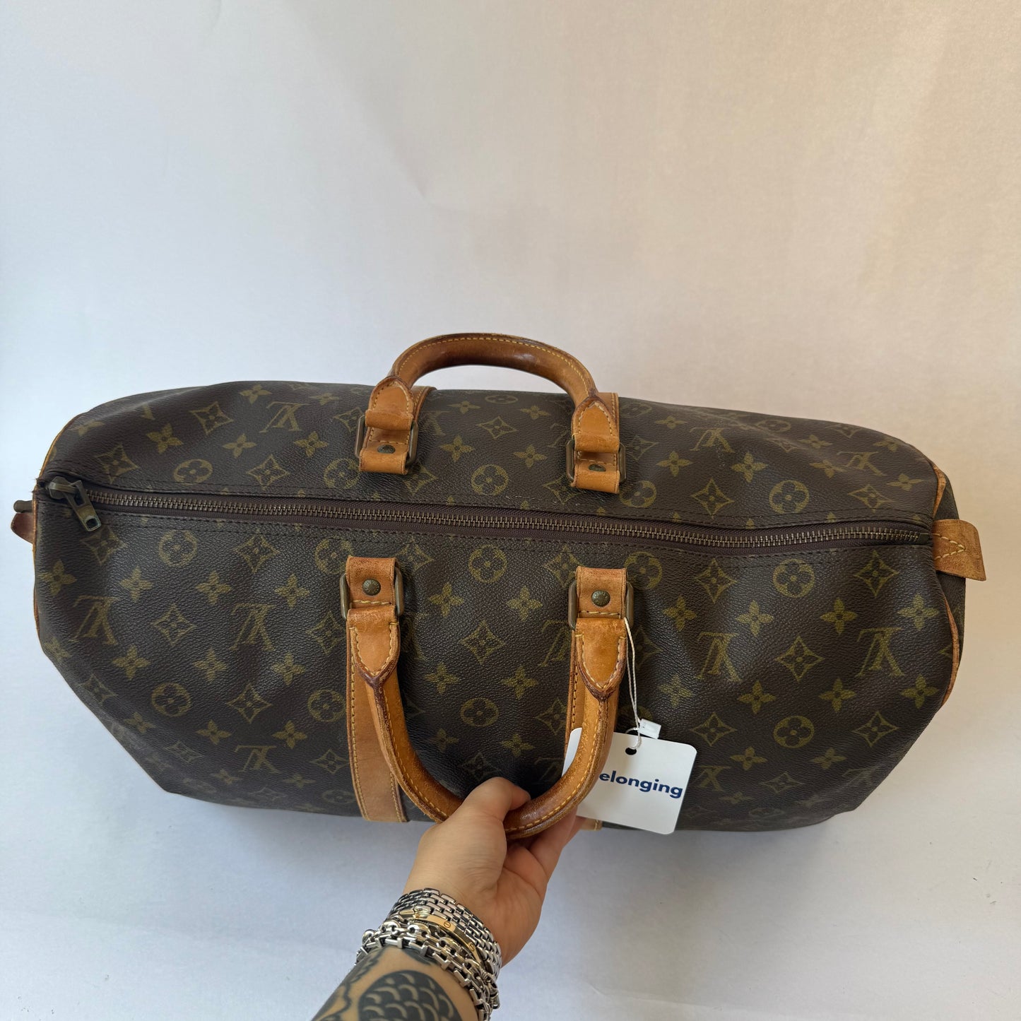 Louis Vuitton Brown Monogram Keepall 45 Duffle Bag
