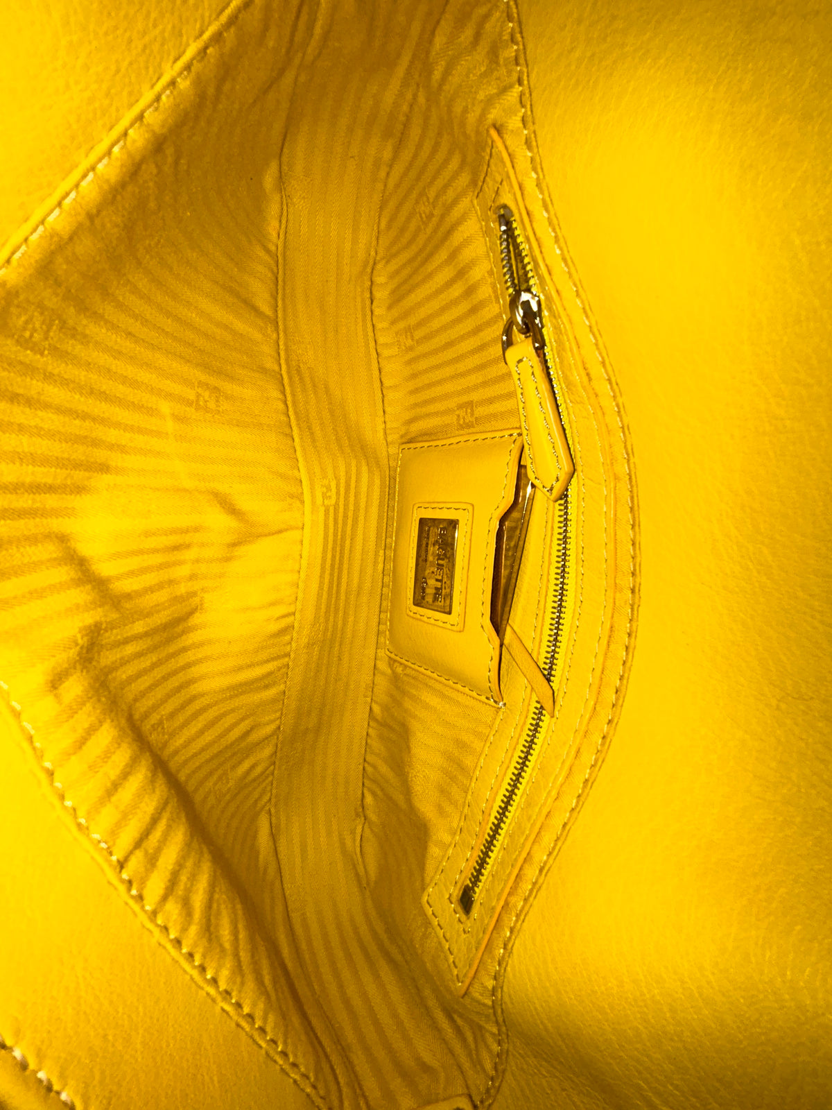 Fendi Yellow Leather Baguette