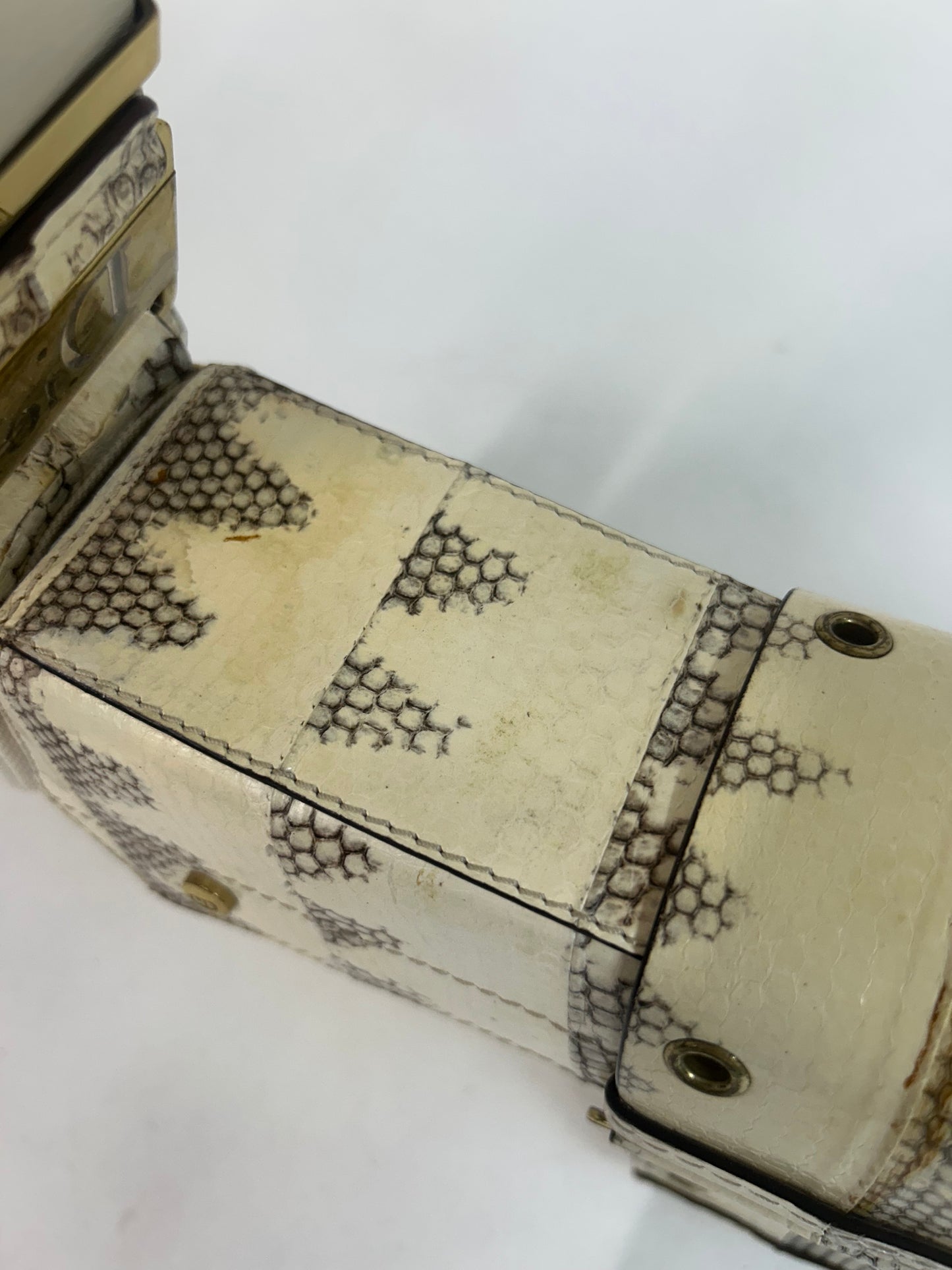 Christian Dior White Python Columbus Shoulder Bag